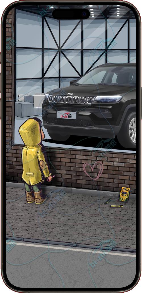 jeep指南者2021款橱窗男孩看车男孩汽车壁纸