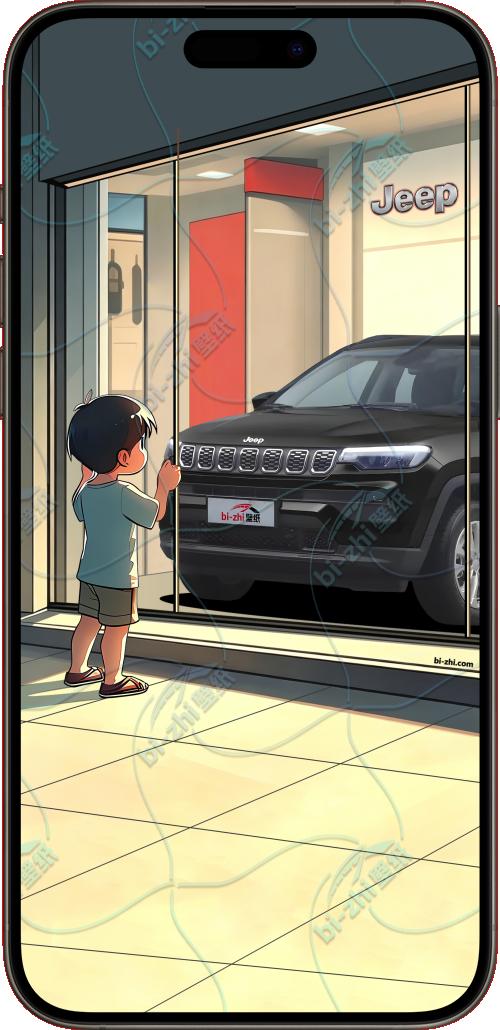 jeep指南者2021款橱窗男孩看车男孩汽车壁纸