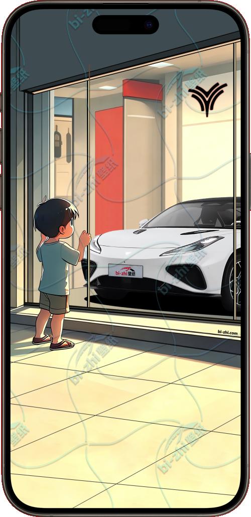 哪吒GT2023款橱窗男孩看车男孩汽车壁纸