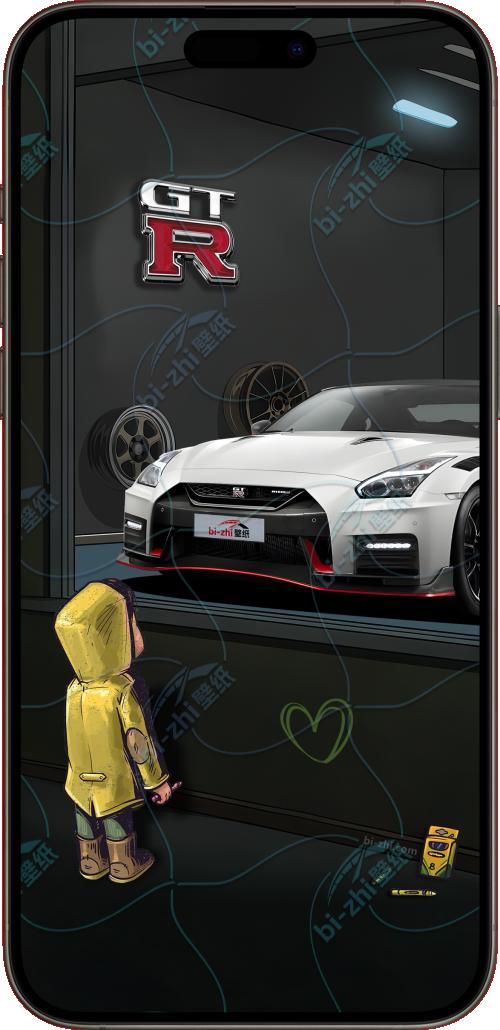 日产GTR2017款橱窗男孩看车男孩汽车壁纸
