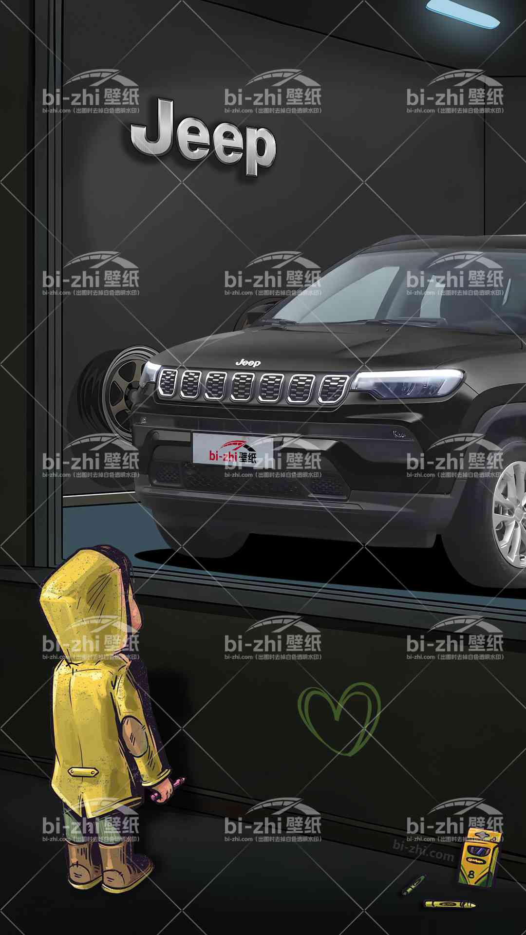 jeep指南者橱窗男孩看车男孩汽车壁纸