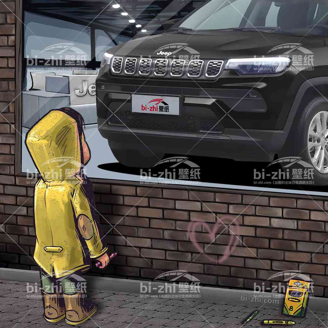 jeep指南者橱窗男孩看车男孩汽车壁纸