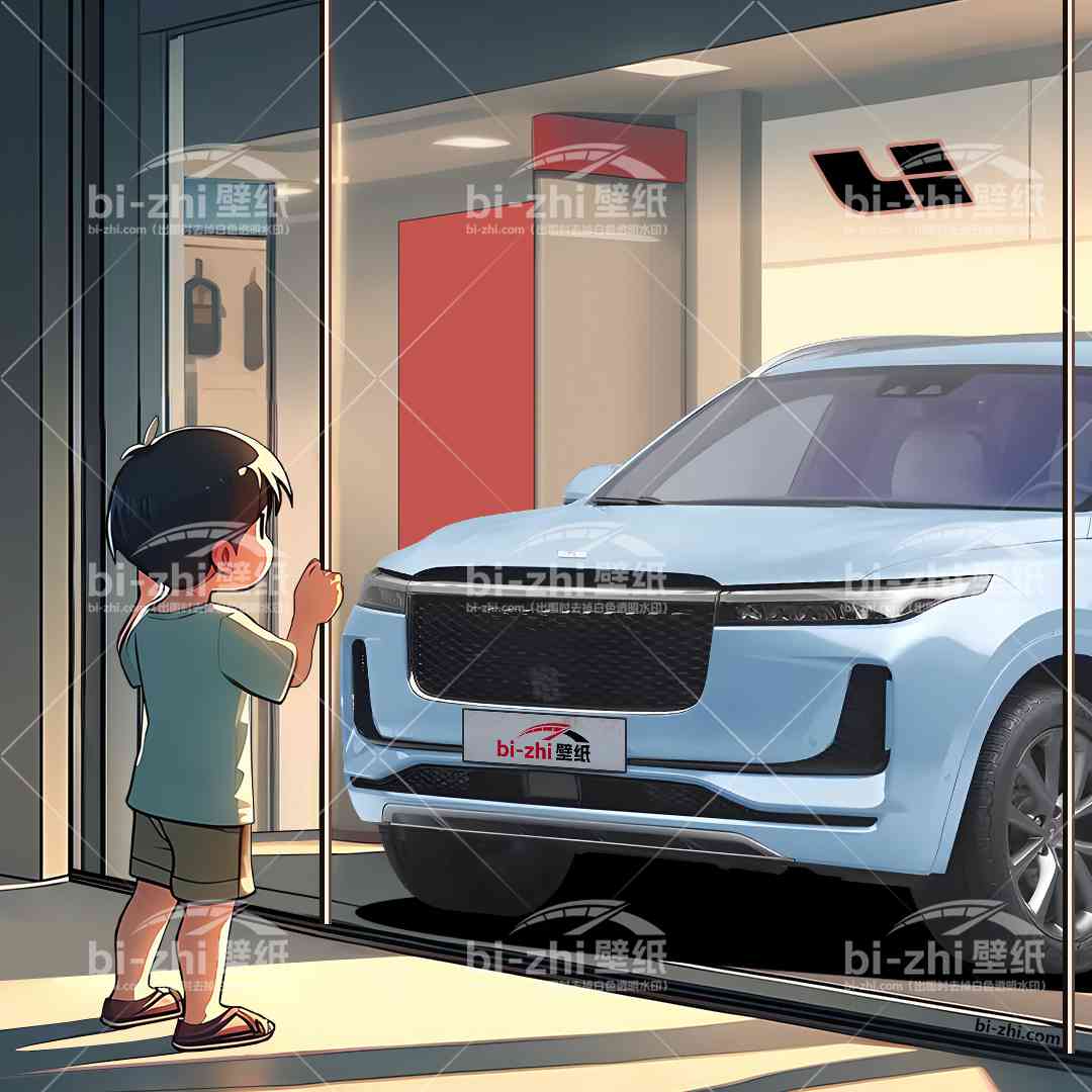 理想ONE橱窗男孩看车男孩汽车壁纸