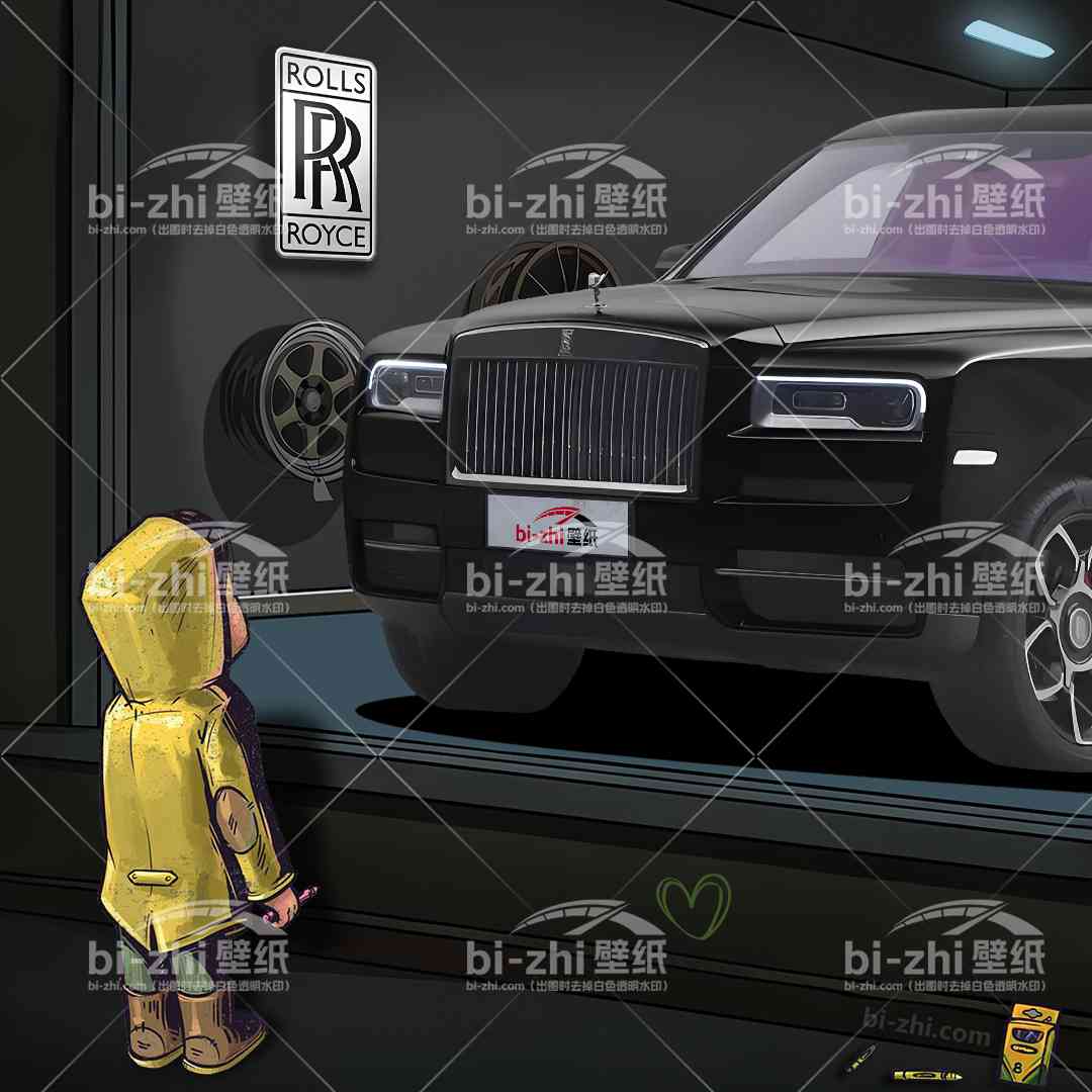 劳斯莱斯库里南橱窗男孩看车男孩汽车壁纸