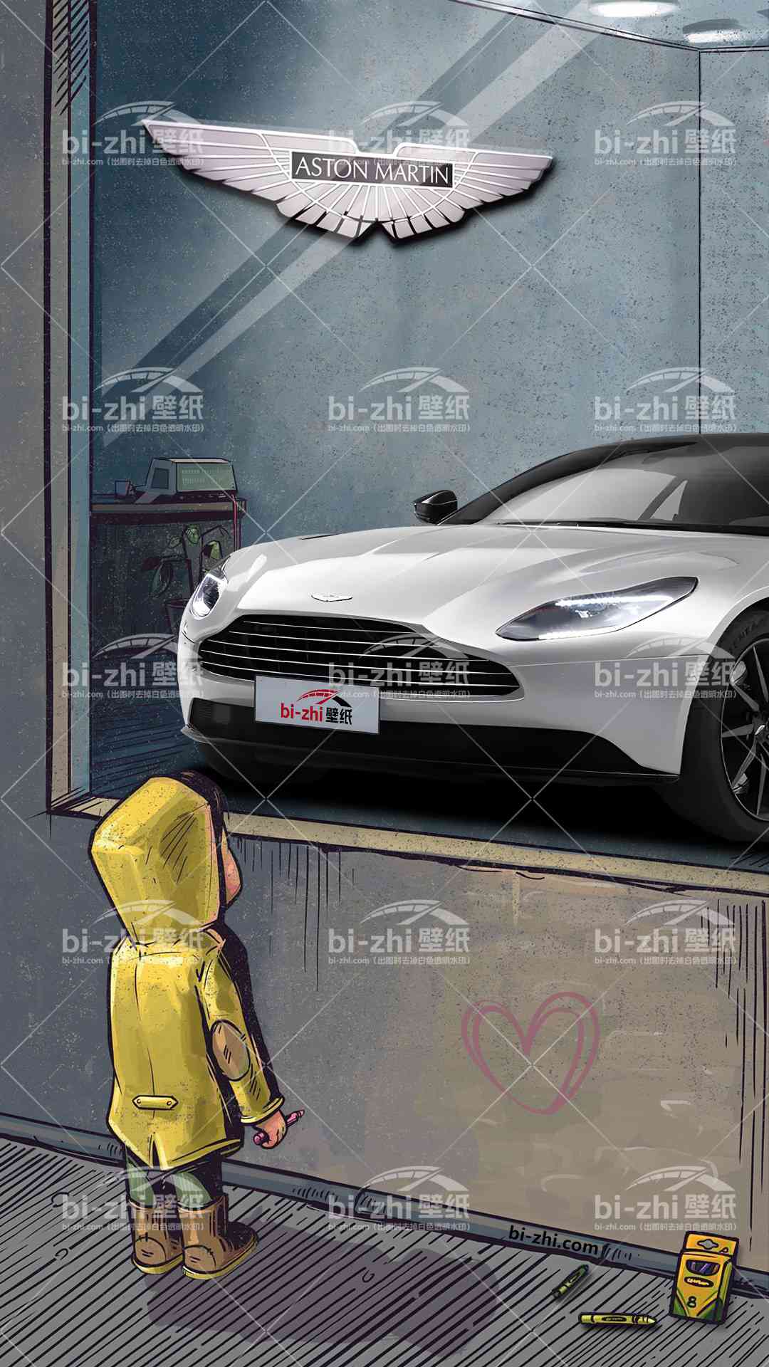 阿斯顿马丁DB11橱窗男孩看车男孩汽车壁纸