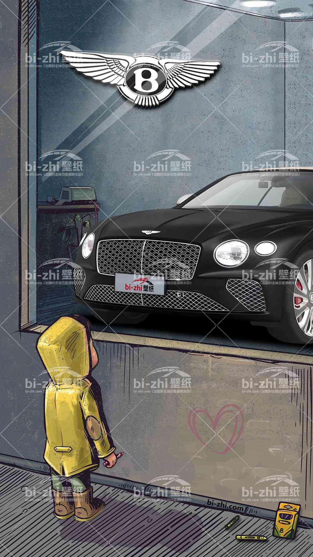 宾利欧陆橱窗男孩看车男孩汽车壁纸