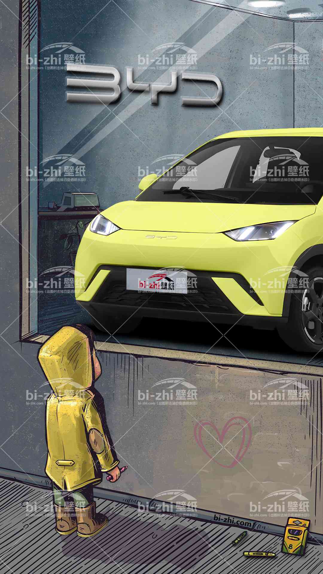 比亚迪海鸥橱窗男孩看车男孩汽车壁纸