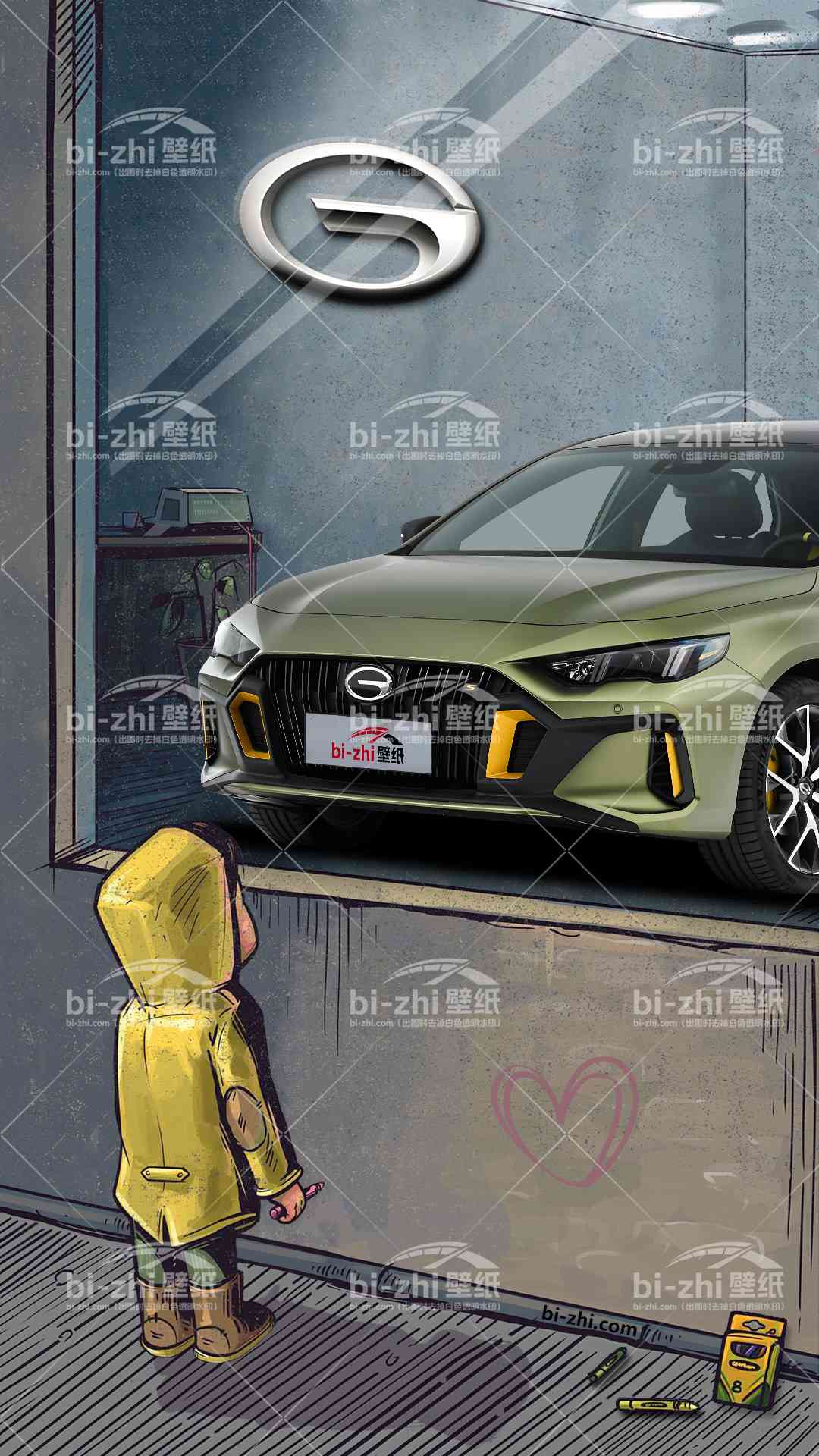 广汽传祺影豹橱窗男孩看车男孩汽车壁纸