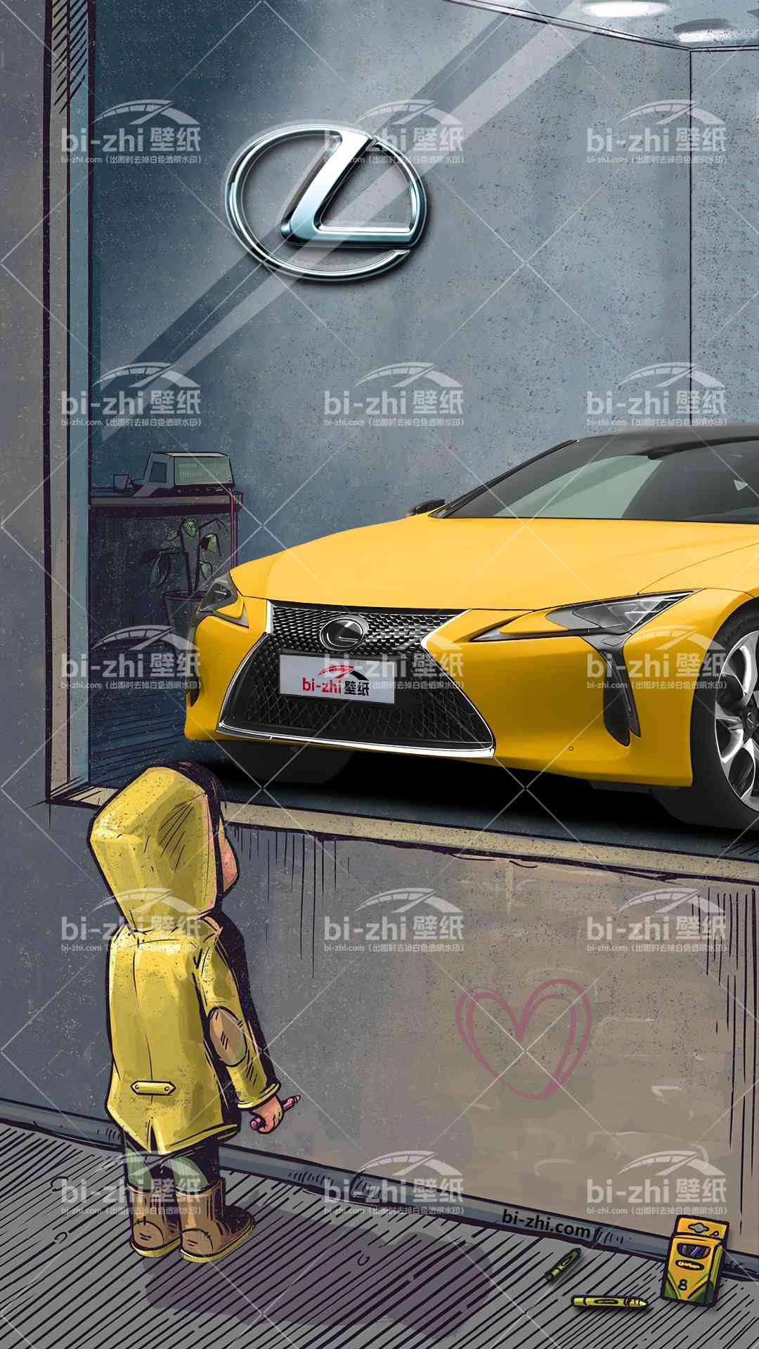 雷克萨斯LC橱窗男孩看车男孩汽车壁纸