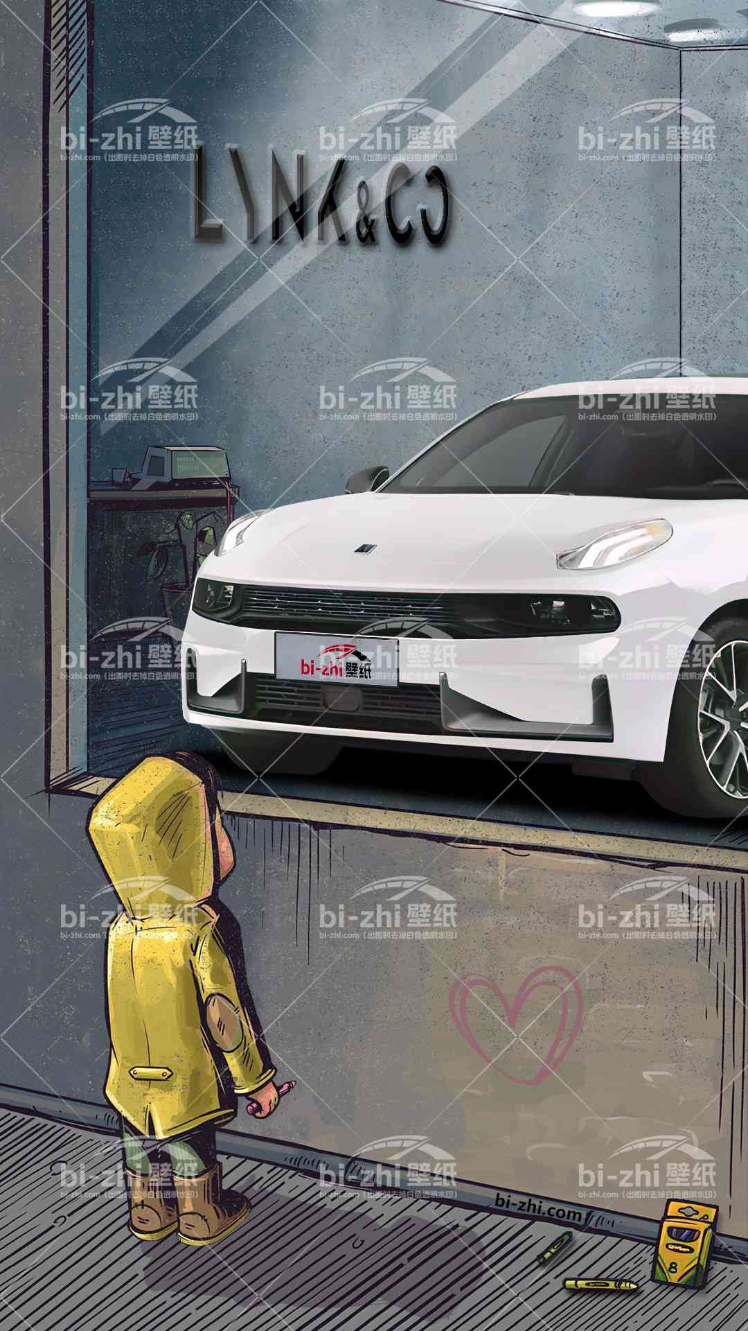 领克03橱窗男孩看车男孩汽车壁纸