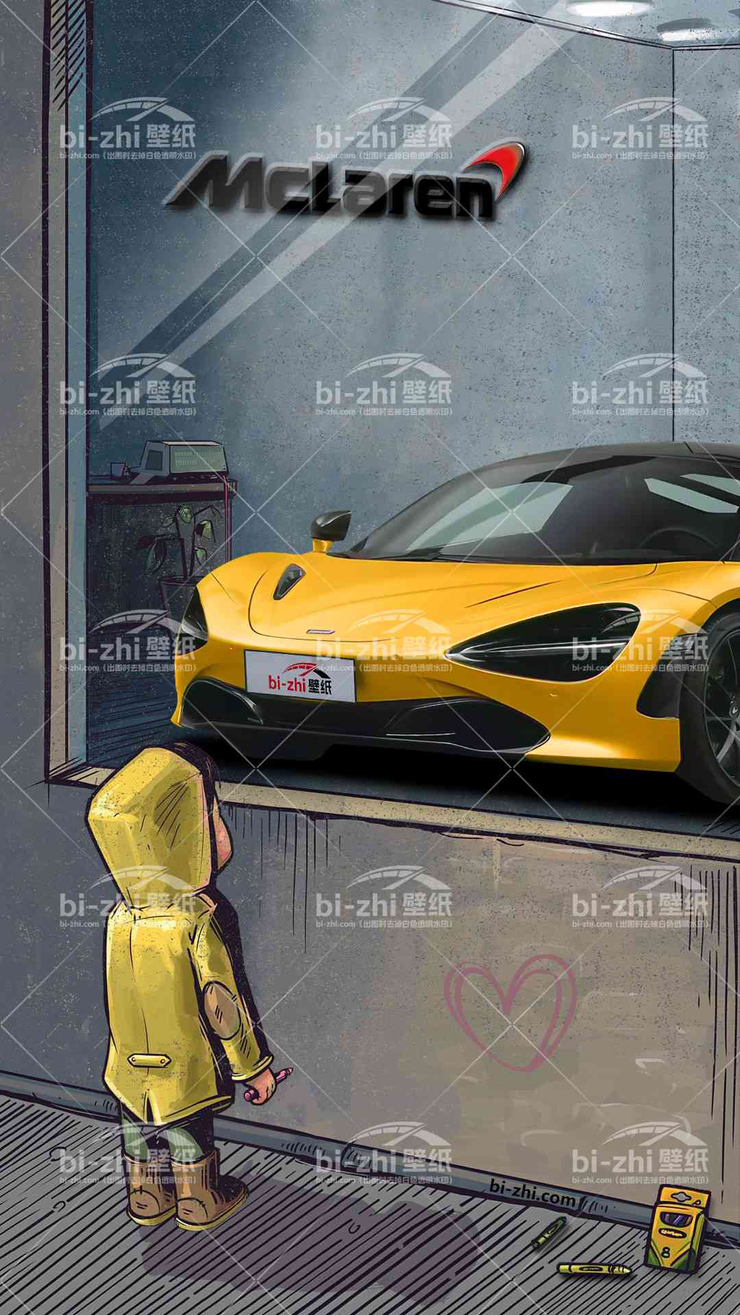 迈凯伦720s橱窗男孩看车男孩汽车壁纸