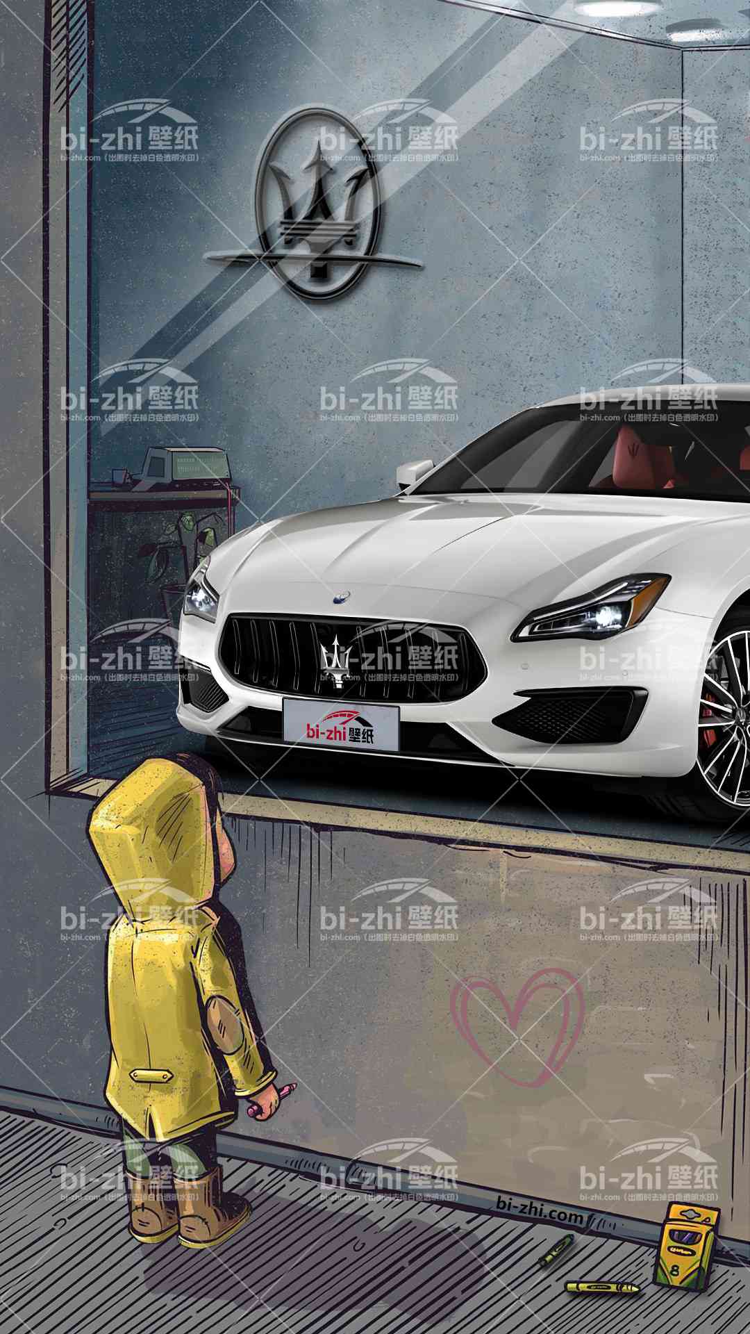 玛萨拉蒂总裁橱窗男孩看车男孩汽车壁纸