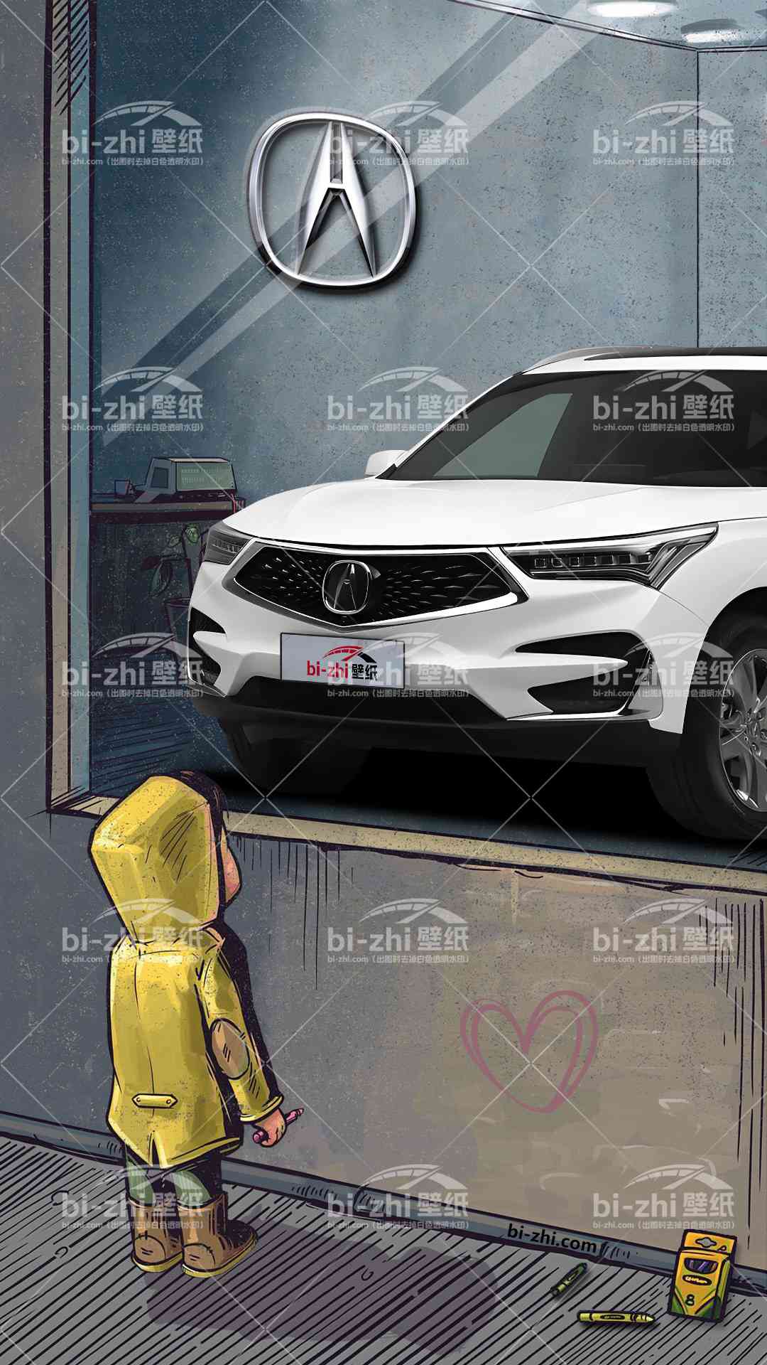 讴歌RDX橱窗男孩看车男孩汽车壁纸