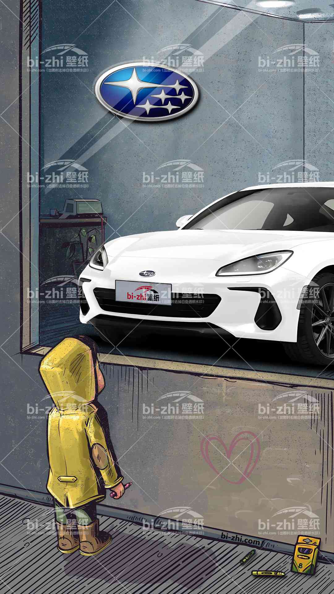 斯巴鲁BRZ橱窗男孩看车男孩汽车壁纸