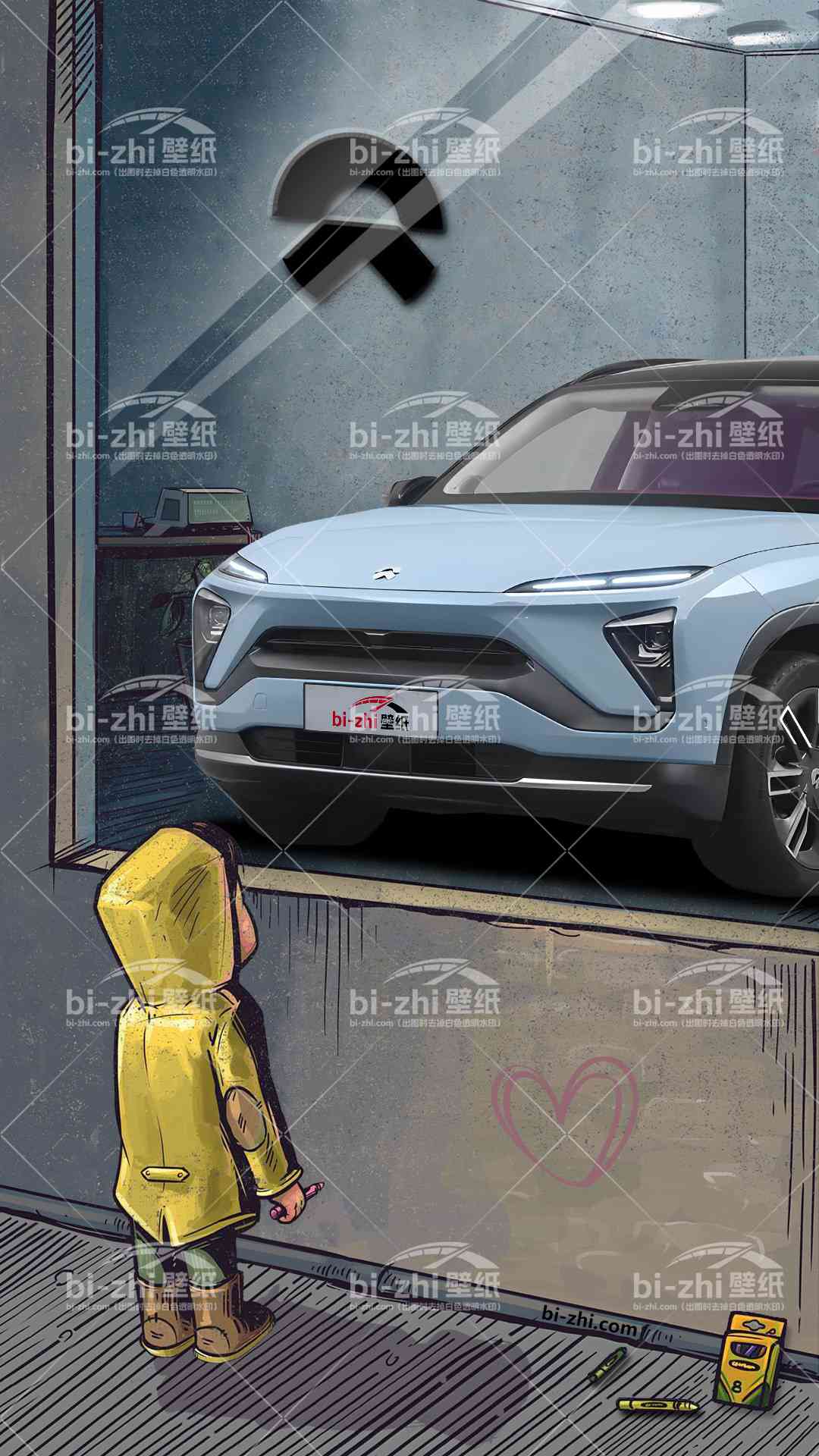 蔚来ES6橱窗男孩看车男孩汽车壁纸