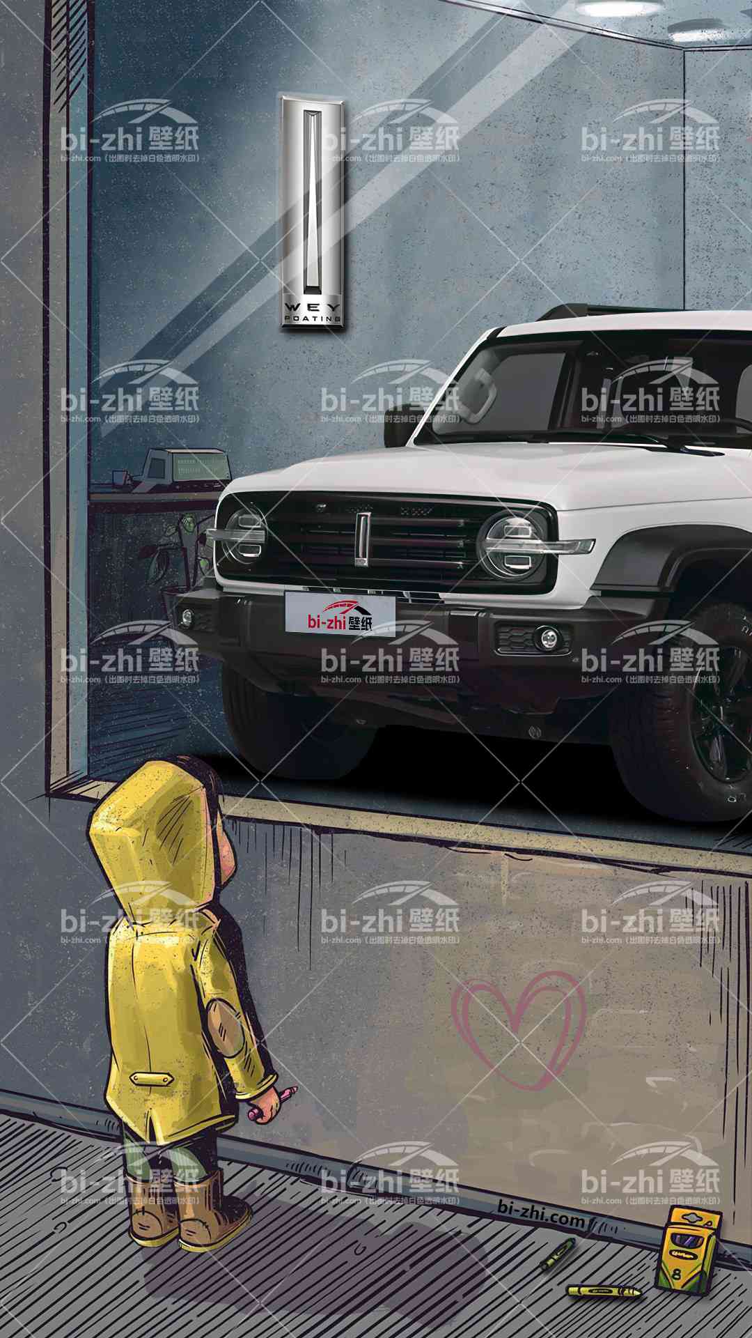 WEY坦克300橱窗男孩看车男孩汽车壁纸