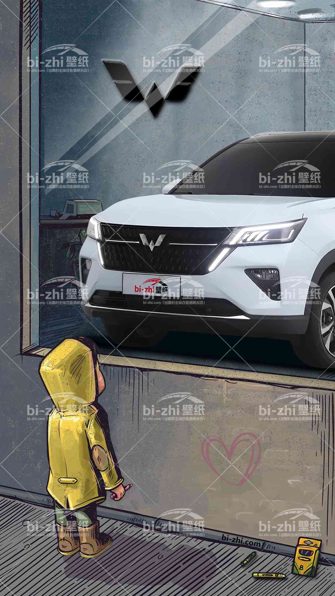 五菱星辰橱窗男孩看车男孩汽车壁纸