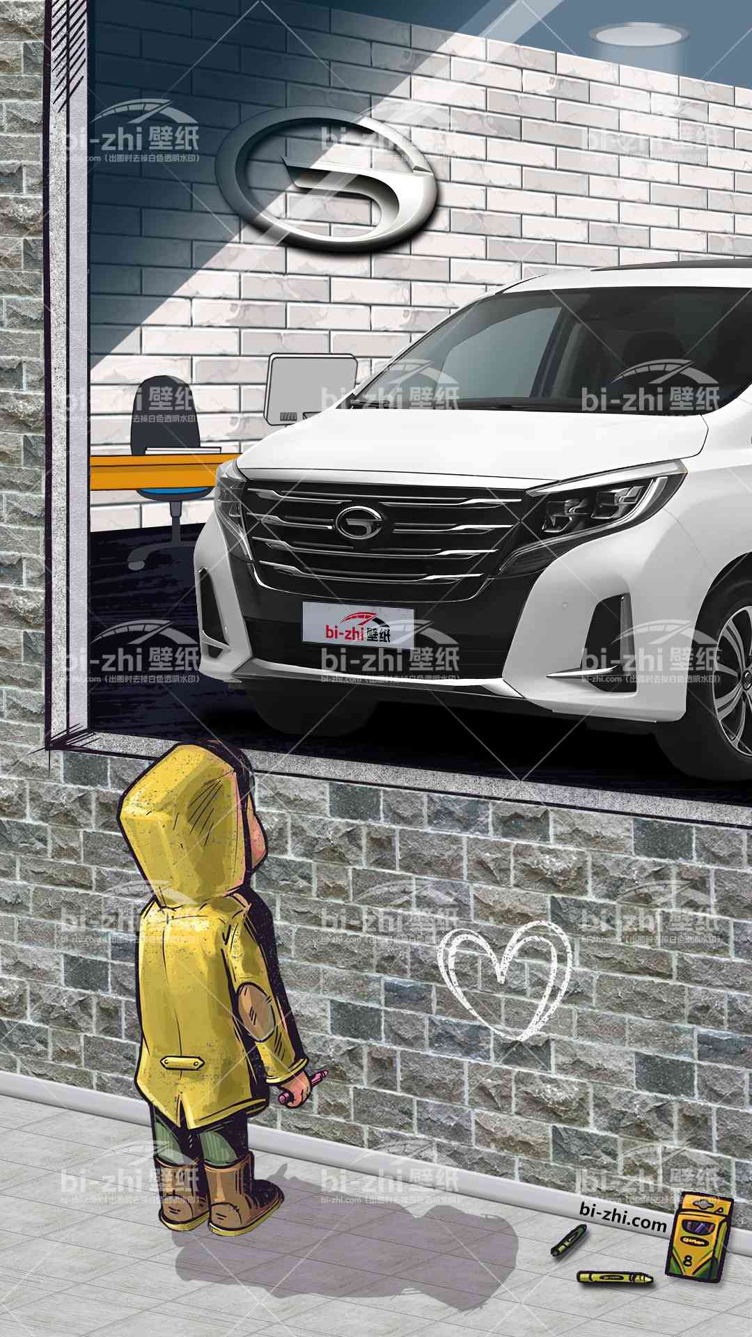 广汽传祺m8橱窗男孩看车男孩汽车壁纸