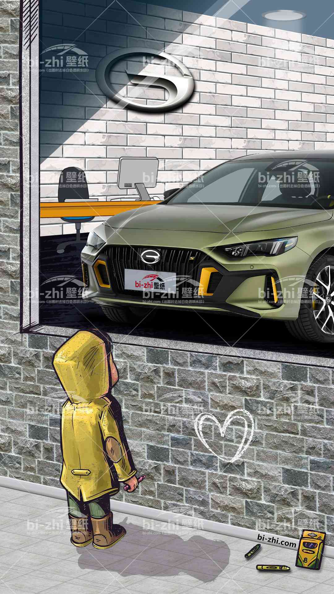 广汽传祺影豹橱窗男孩看车男孩汽车壁纸