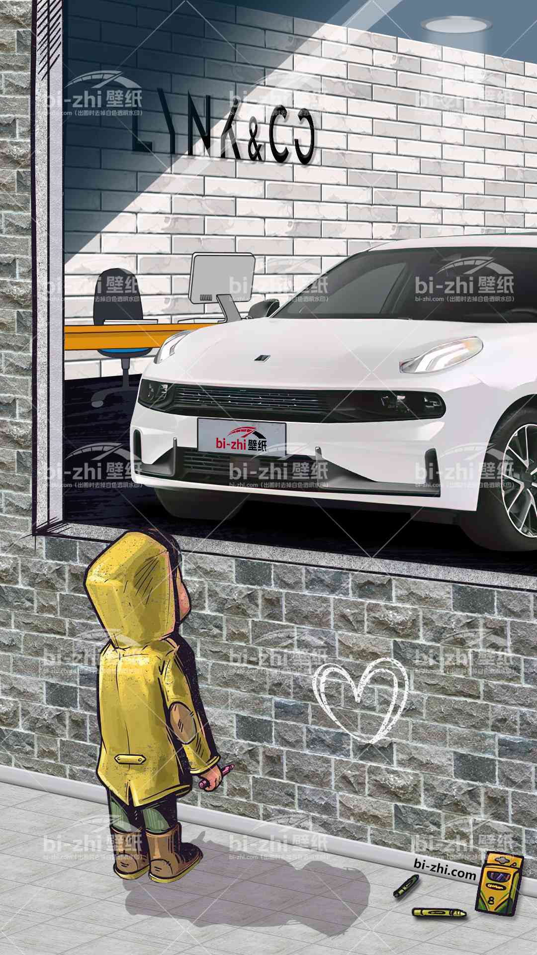 领克03橱窗男孩看车男孩汽车壁纸