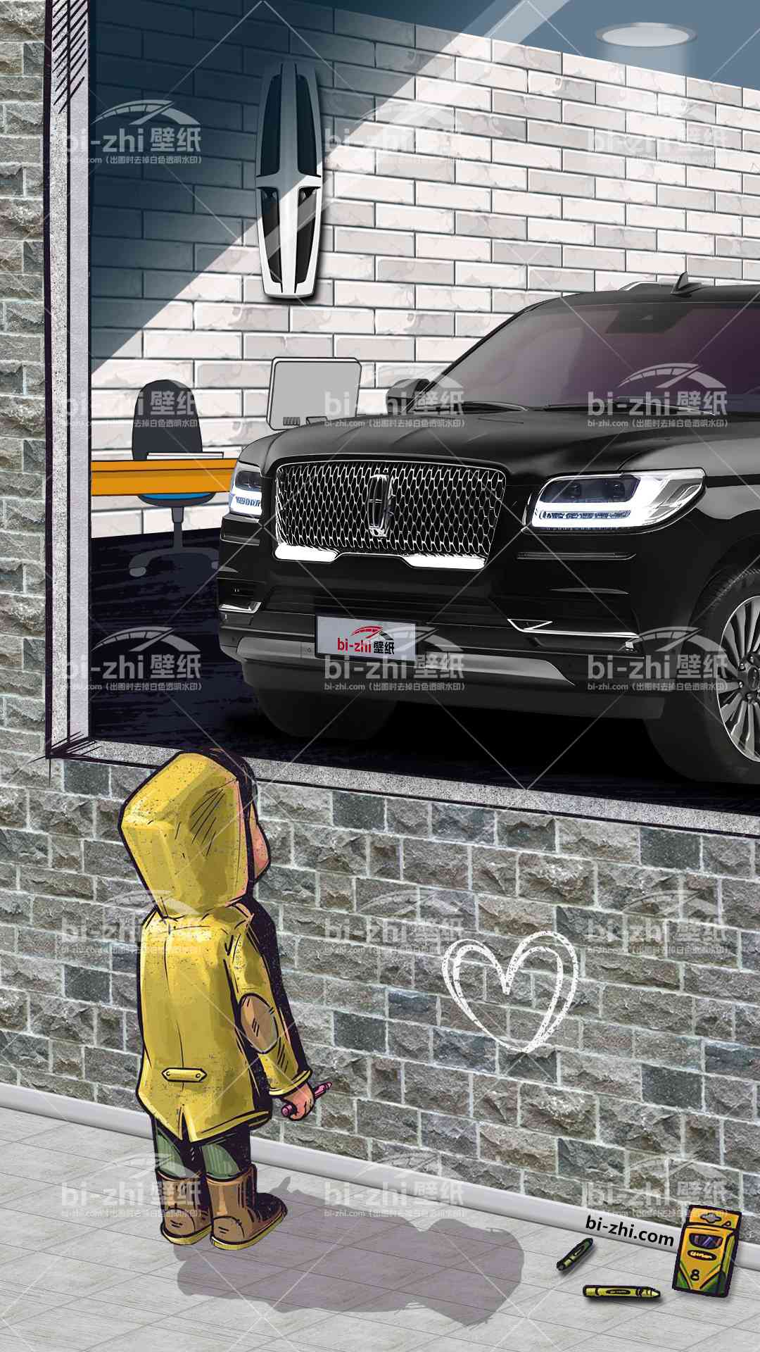 林肯领航员橱窗男孩看车男孩汽车壁纸