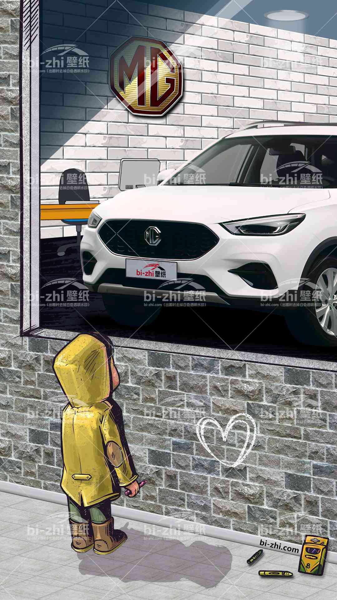名爵ZS橱窗男孩看车男孩汽车壁纸