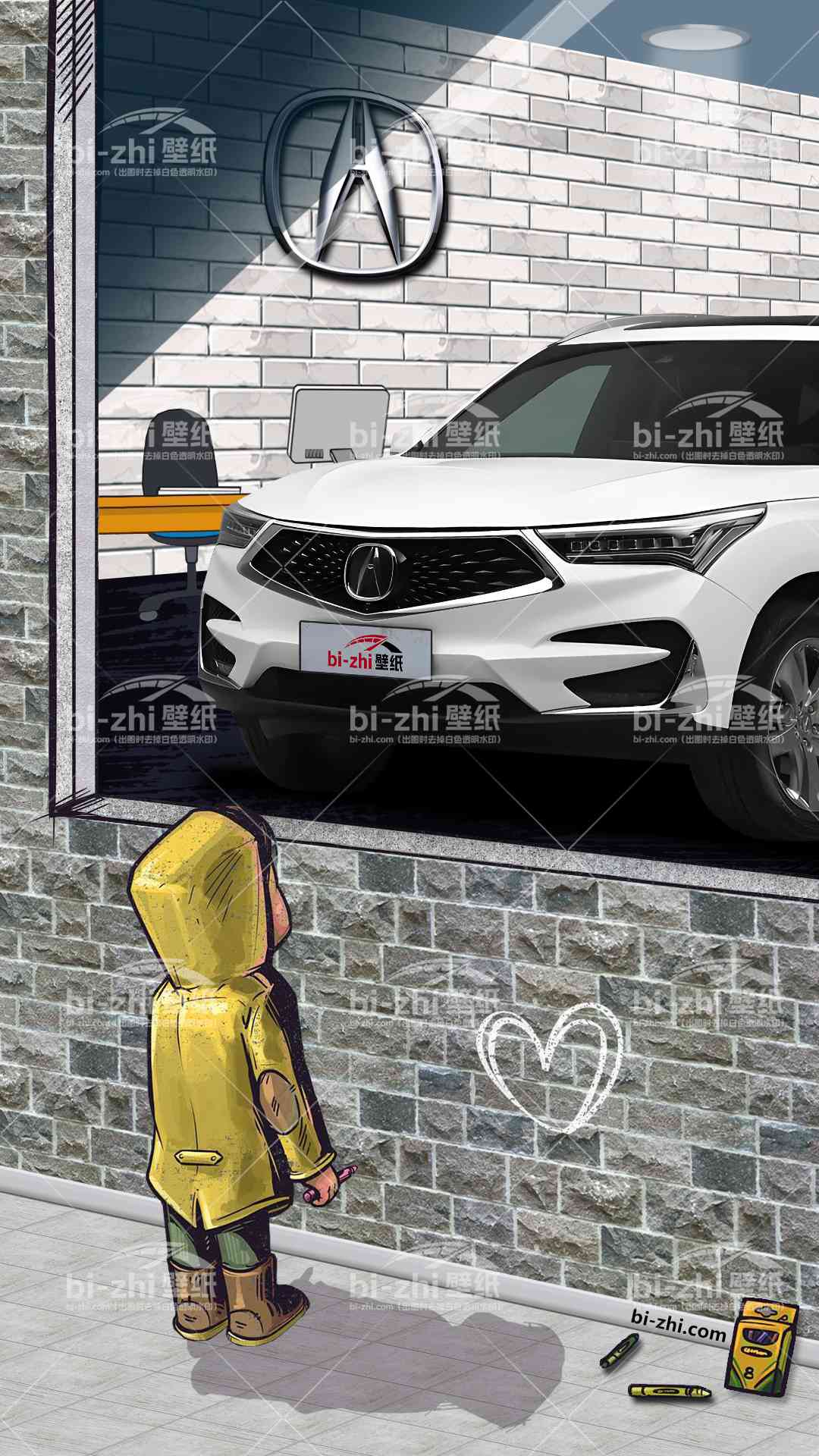 讴歌RDX橱窗男孩看车男孩汽车壁纸