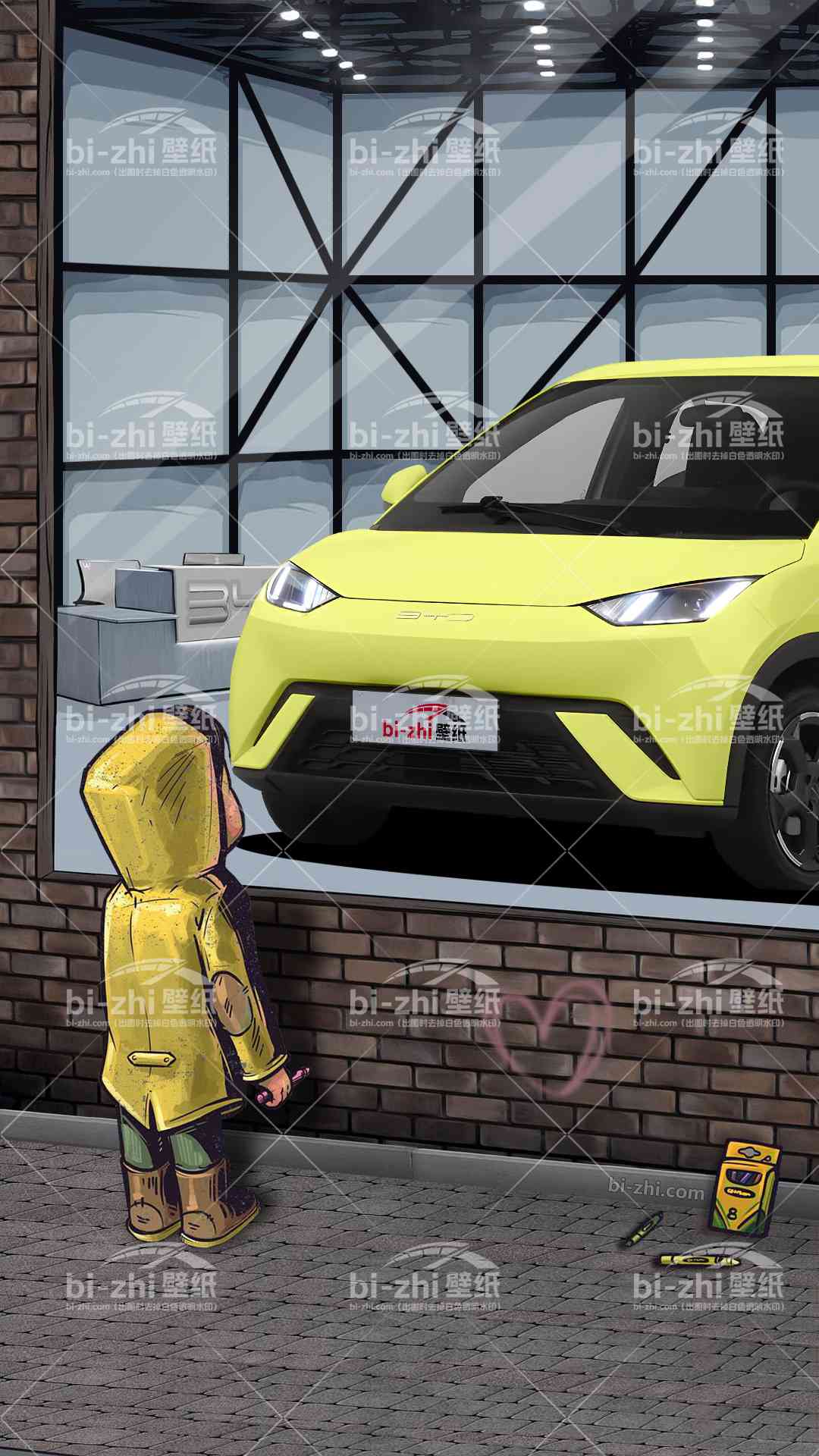 比亚迪海鸥橱窗男孩看车男孩汽车壁纸