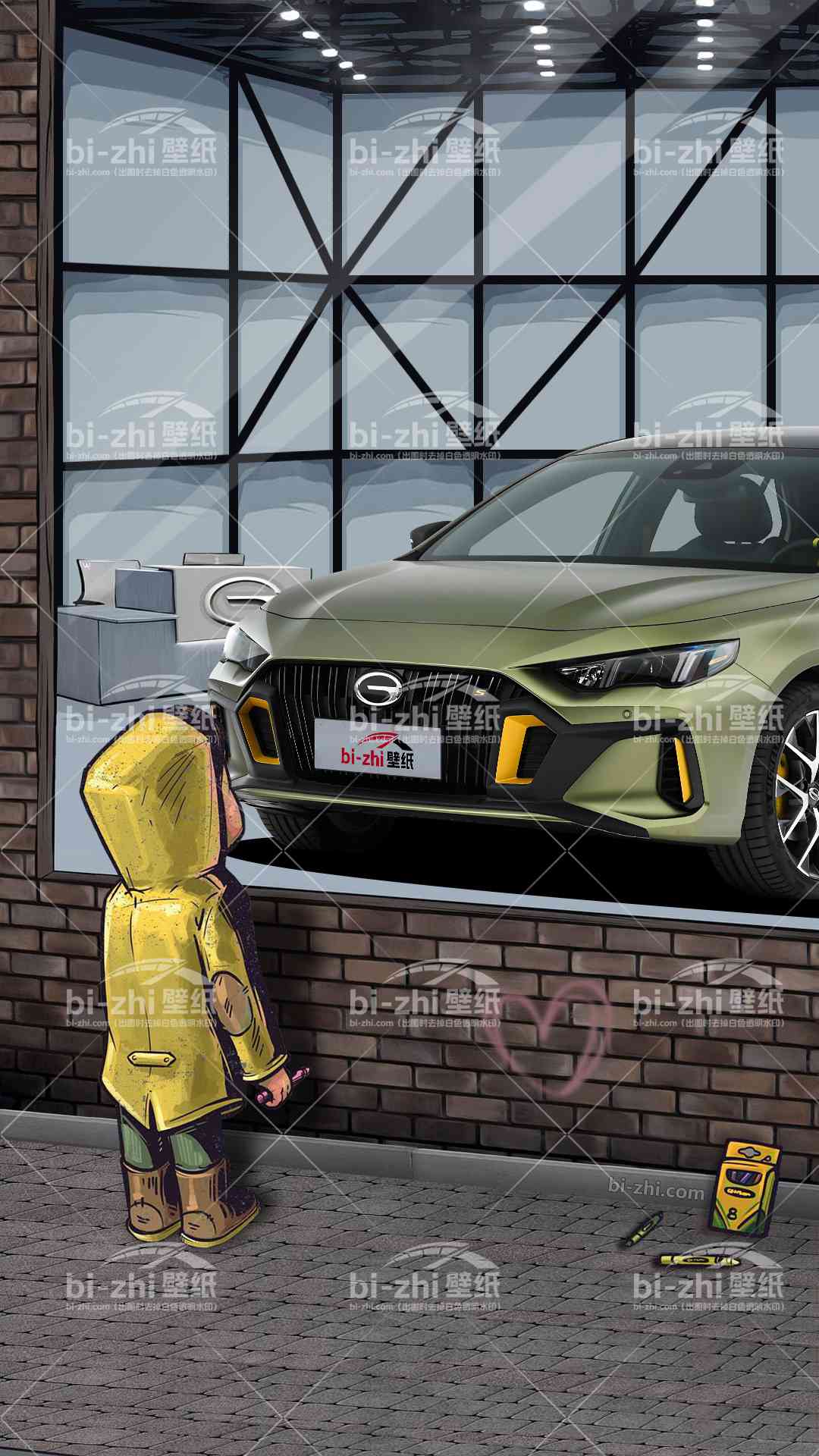 广汽传祺影豹橱窗男孩看车男孩汽车壁纸