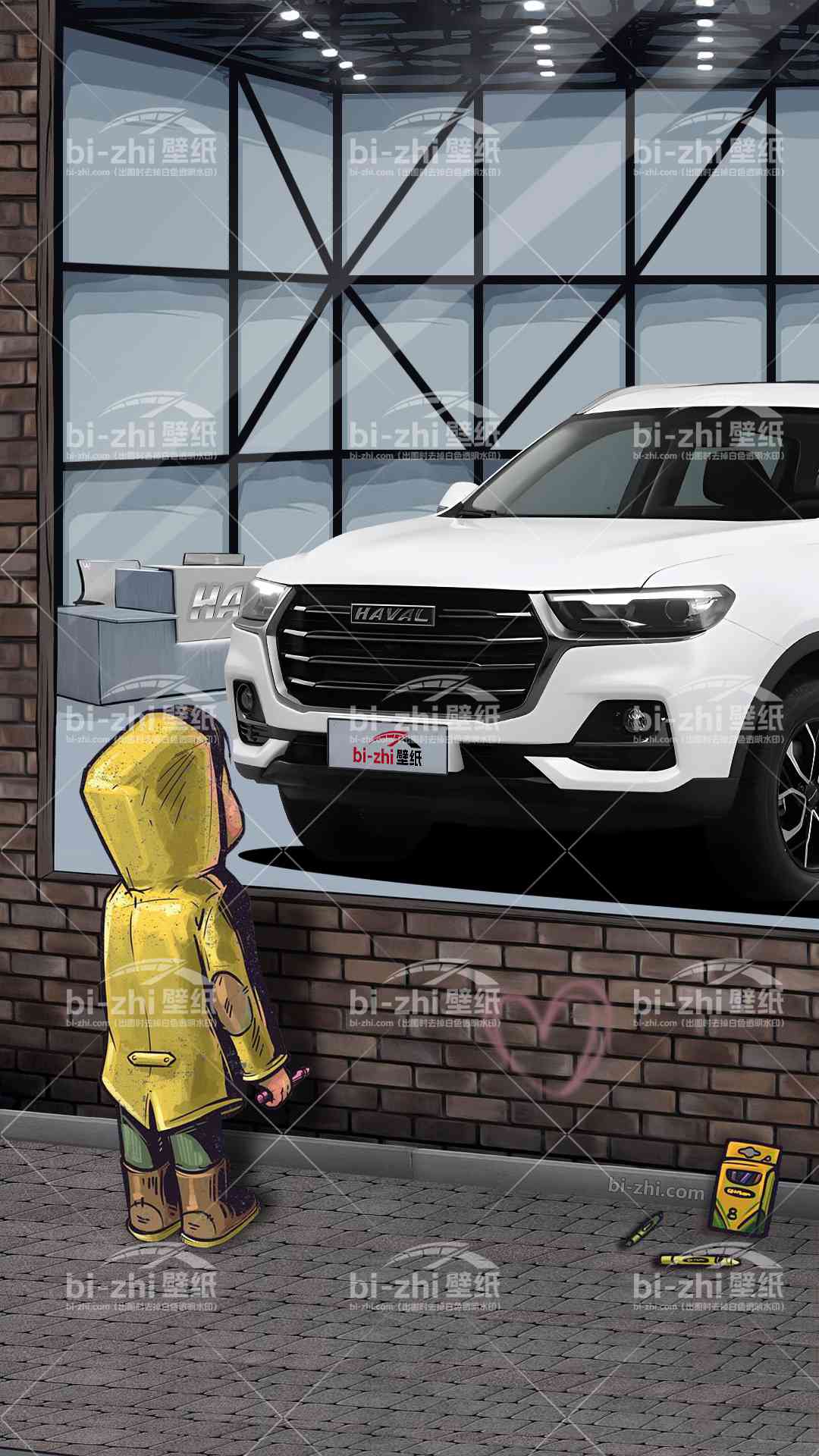 哈弗H6橱窗男孩看车男孩汽车壁纸