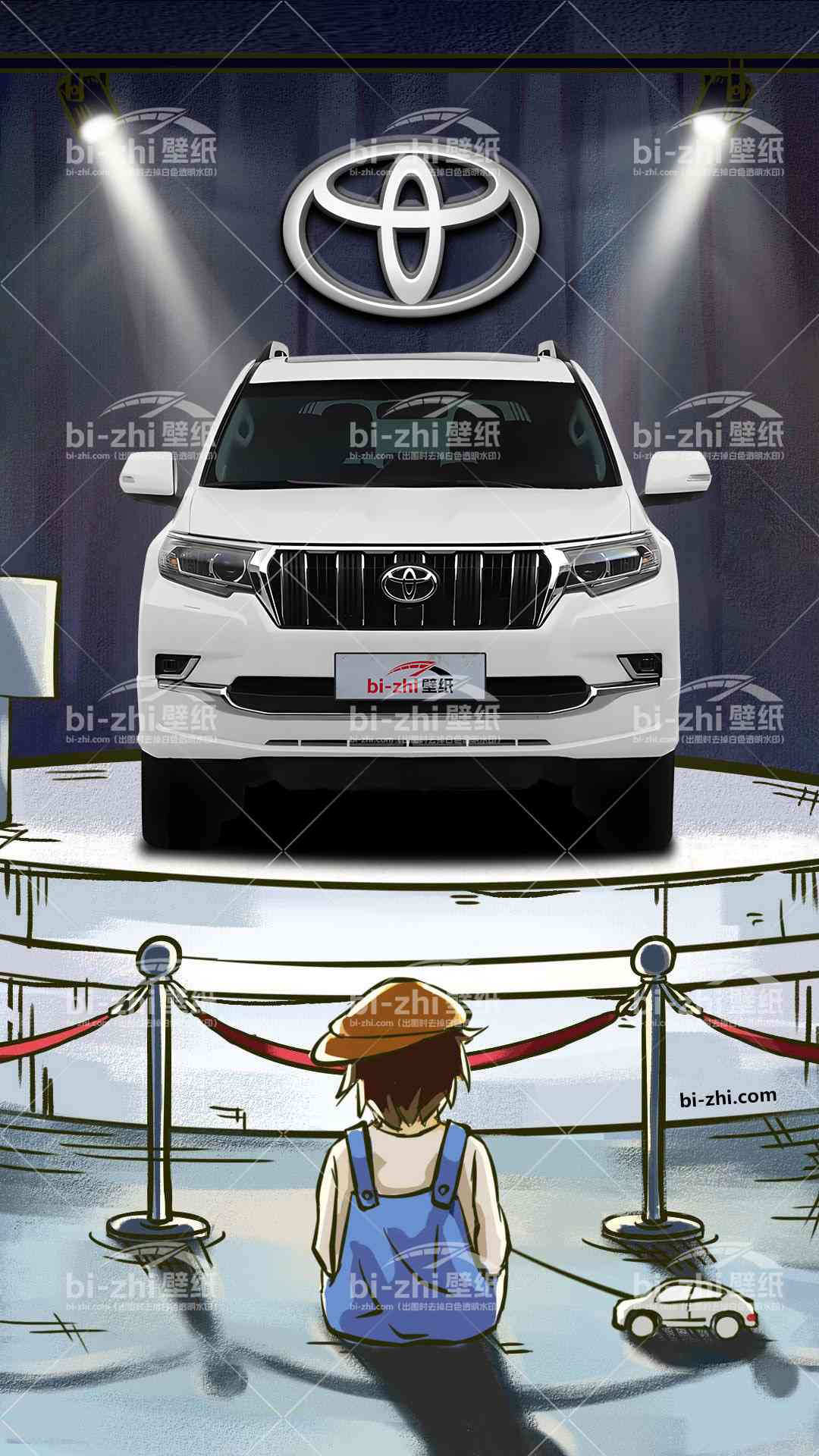 丰田普拉多橱窗男孩看车男孩汽车壁纸