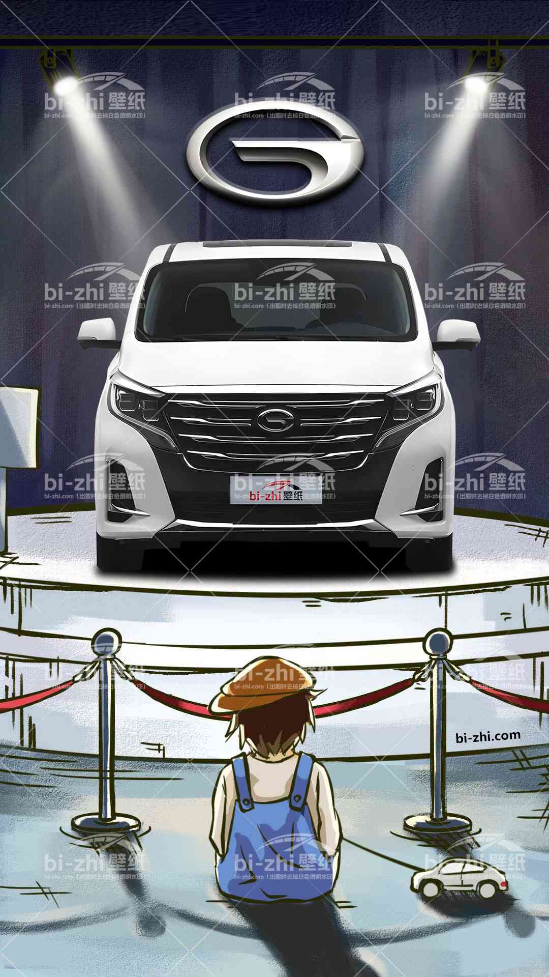 广汽传祺m8橱窗男孩看车男孩汽车壁纸