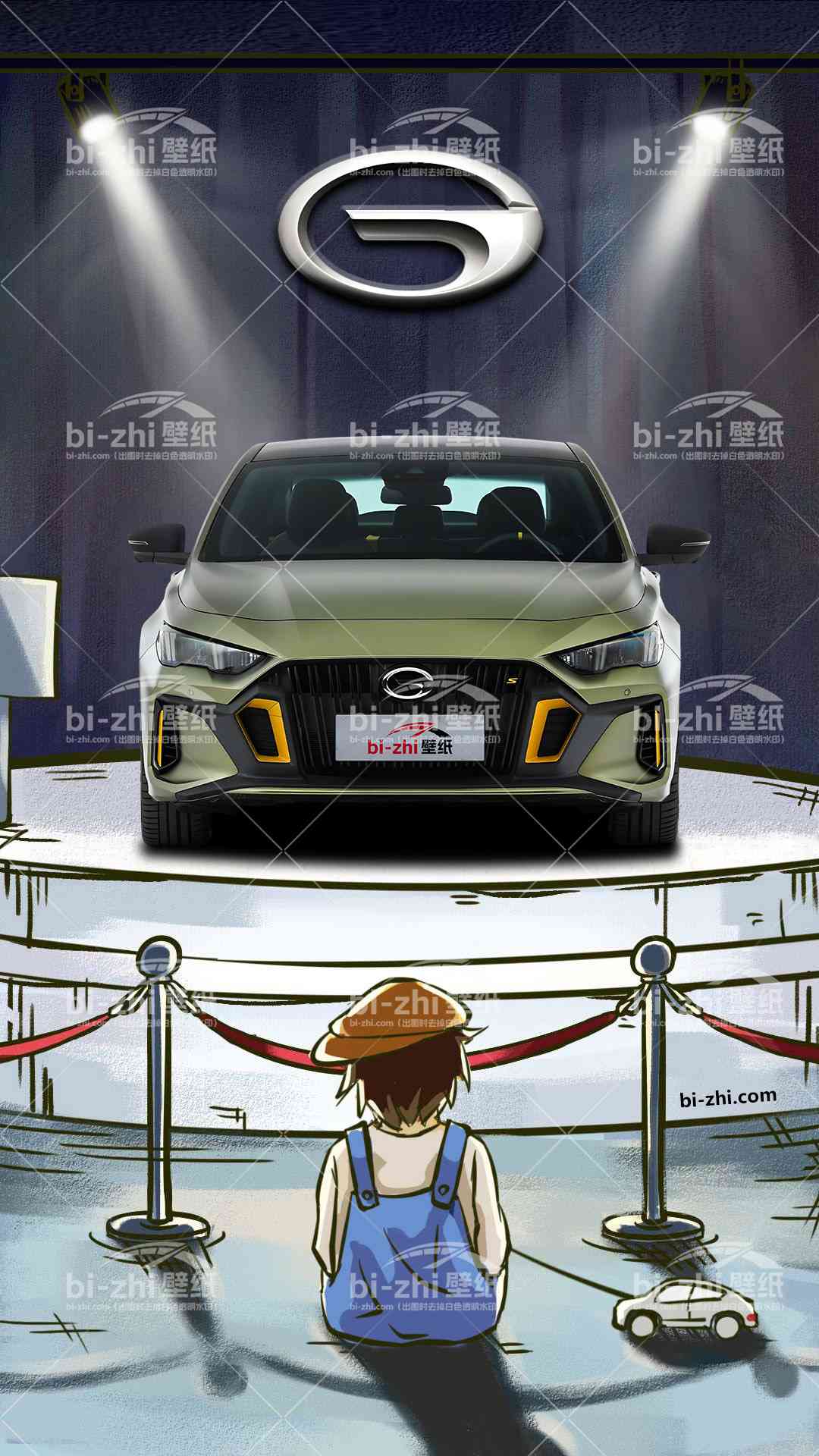 广汽传祺影豹橱窗男孩看车男孩汽车壁纸