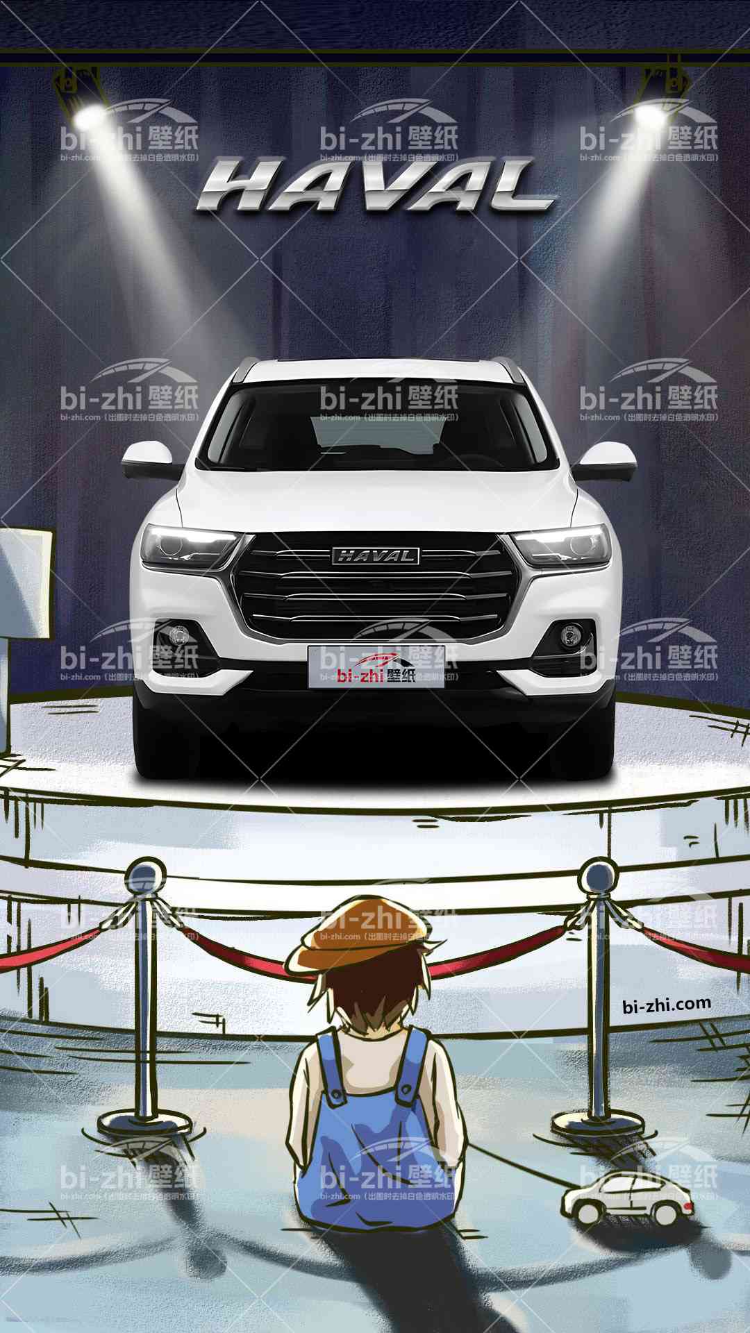 哈弗H6橱窗男孩看车男孩汽车壁纸