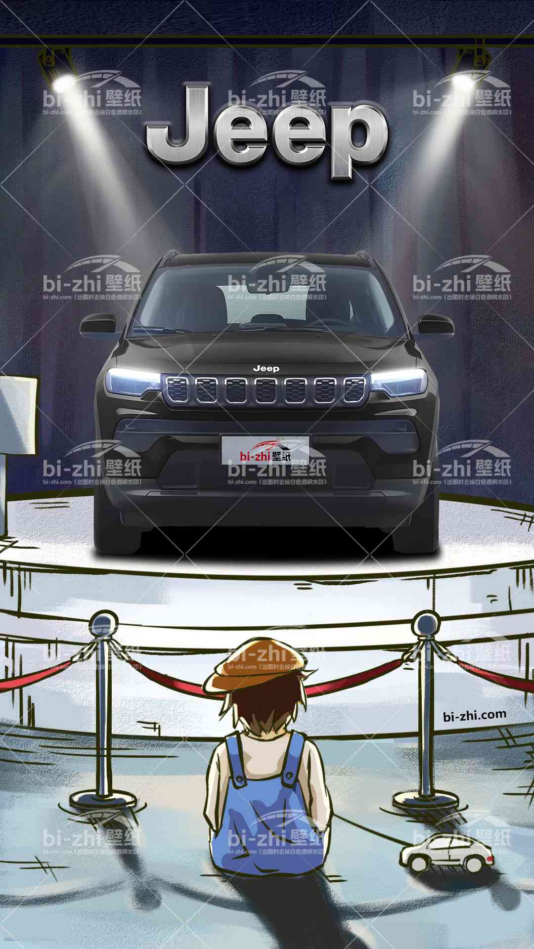 jeep指南者橱窗男孩看车男孩汽车壁纸
