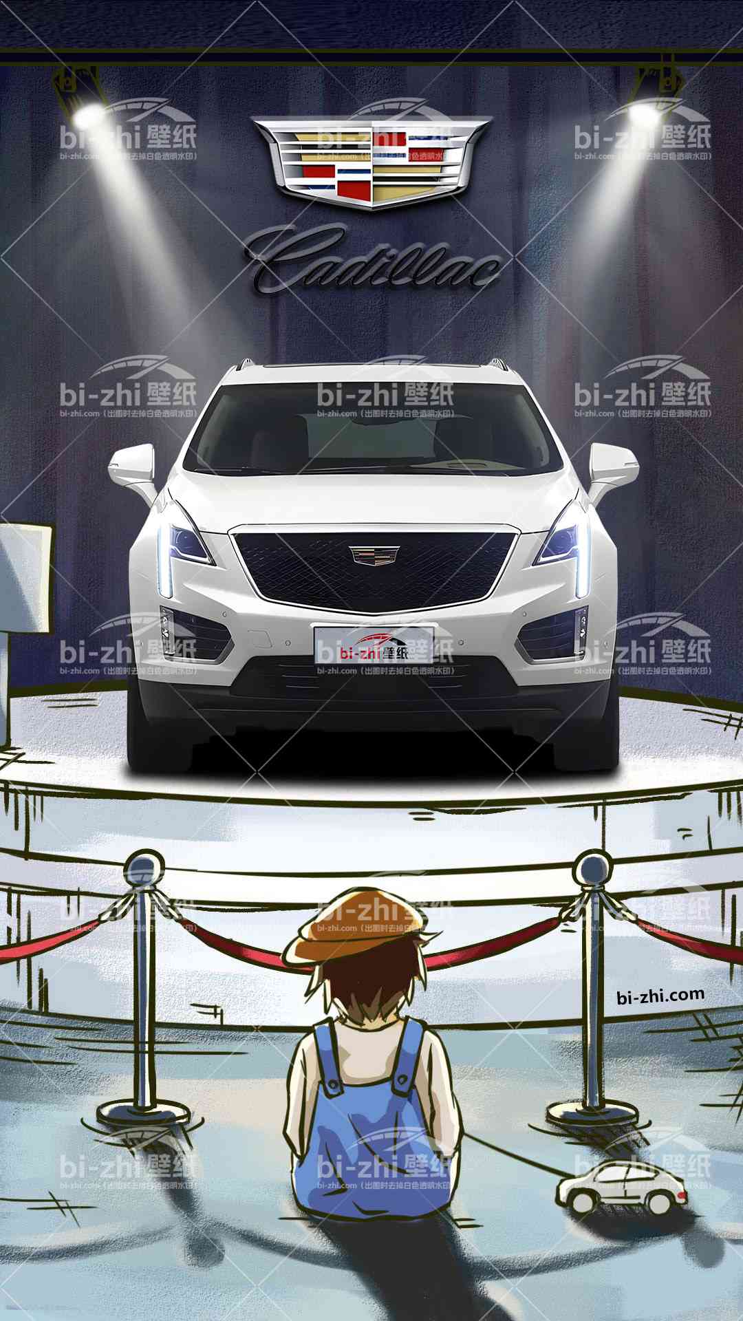 凯迪拉克XT5橱窗男孩看车男孩汽车壁纸