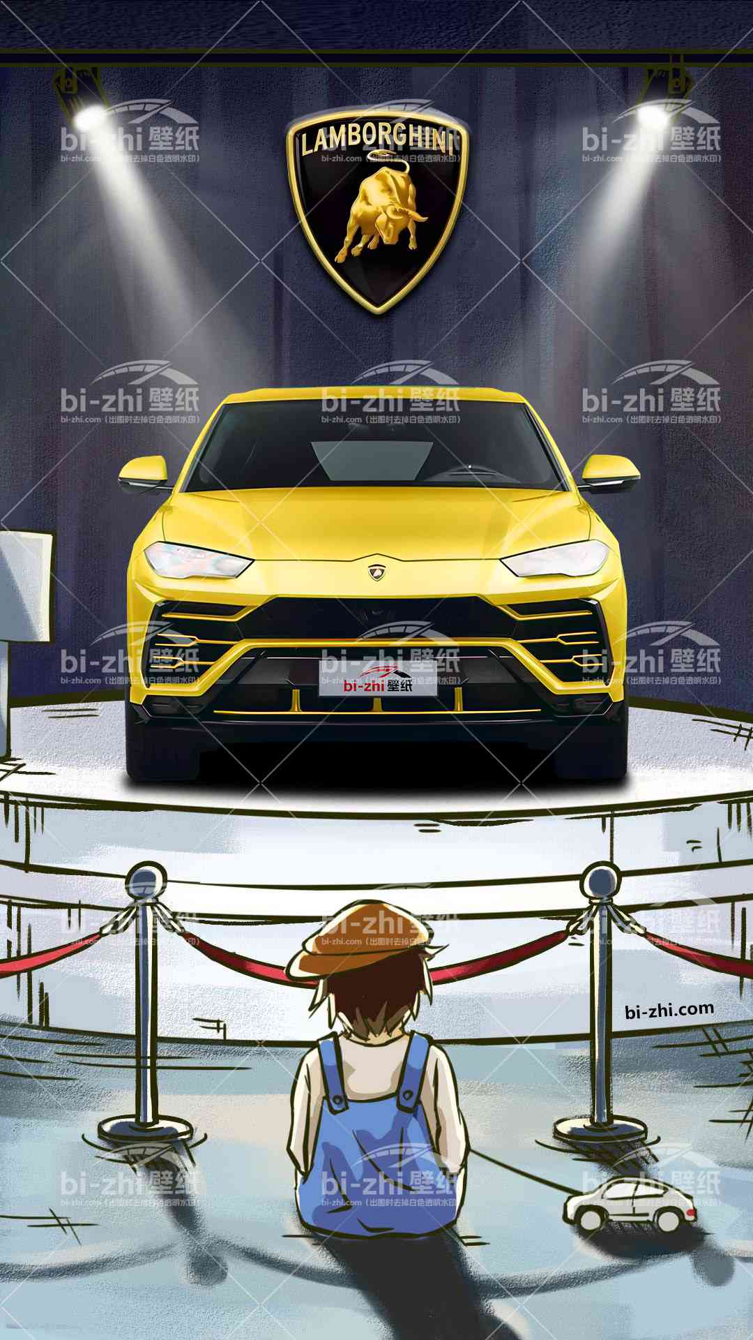 兰博基尼Urus橱窗男孩看车男孩汽车壁纸