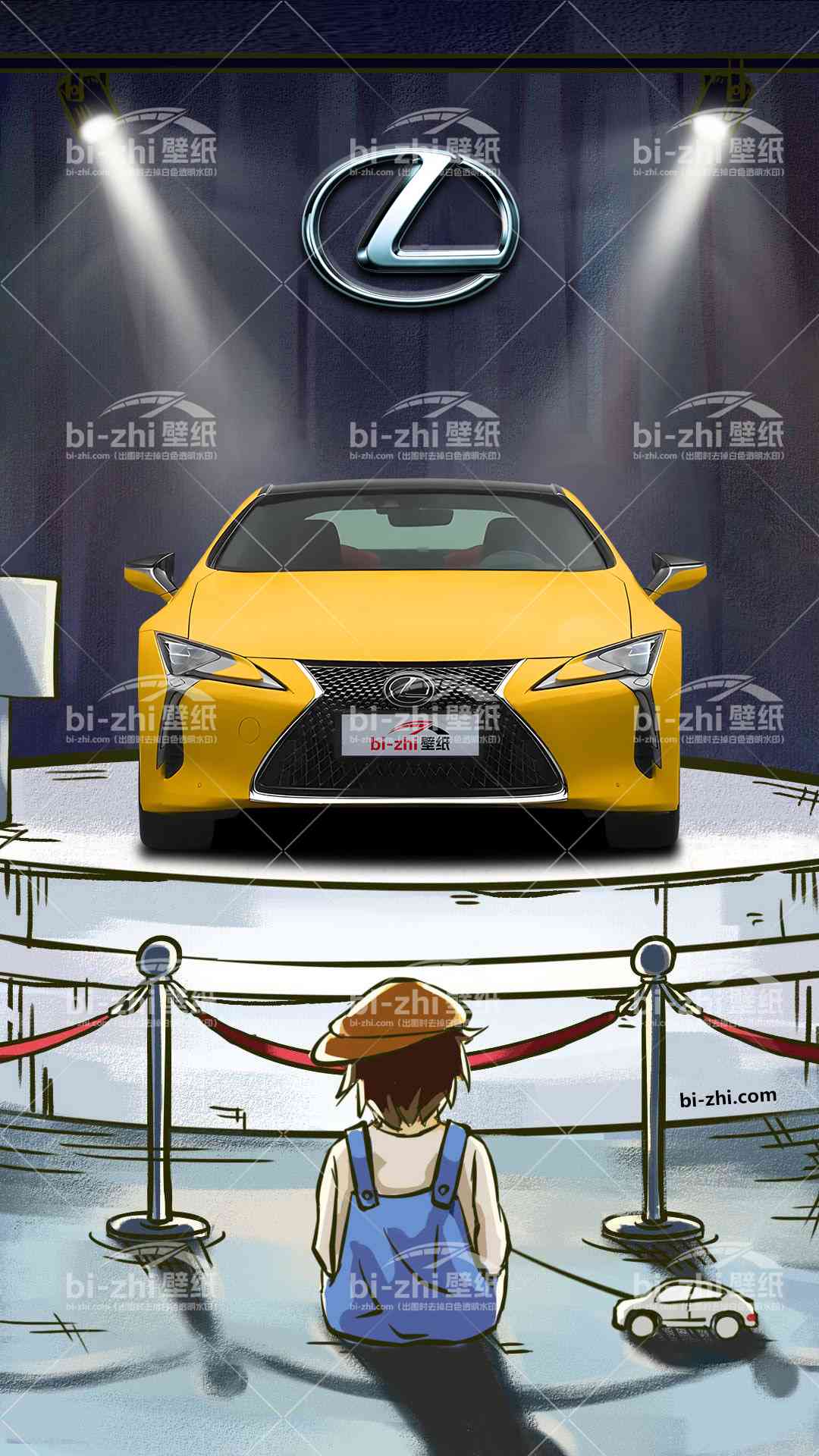 雷克萨斯LC橱窗男孩看车男孩汽车壁纸