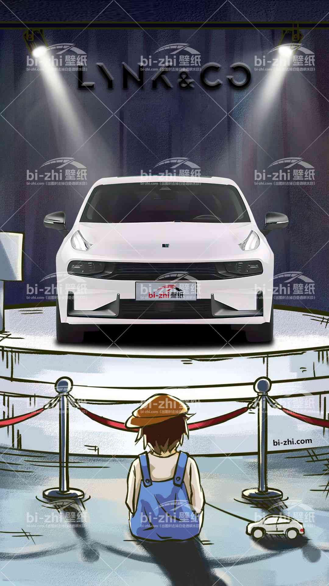 领克03橱窗男孩看车男孩汽车壁纸