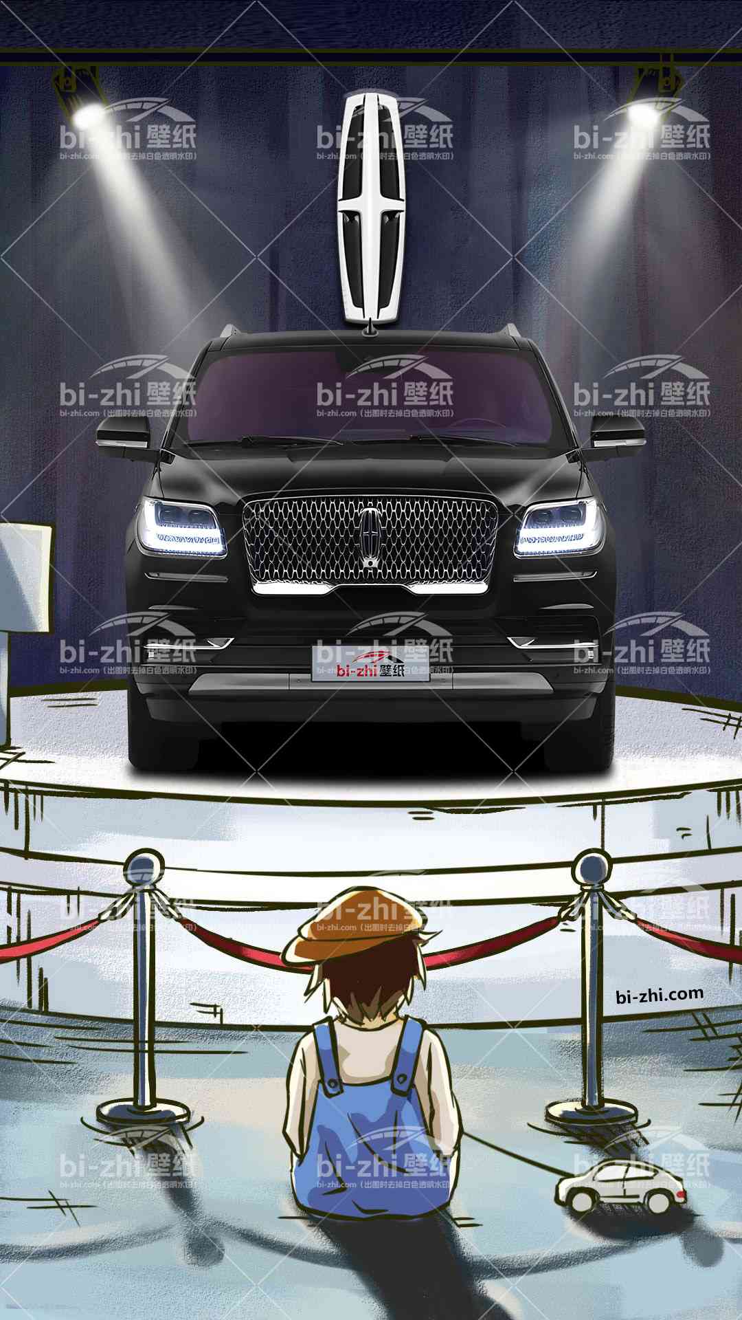 林肯领航员橱窗男孩看车男孩汽车壁纸