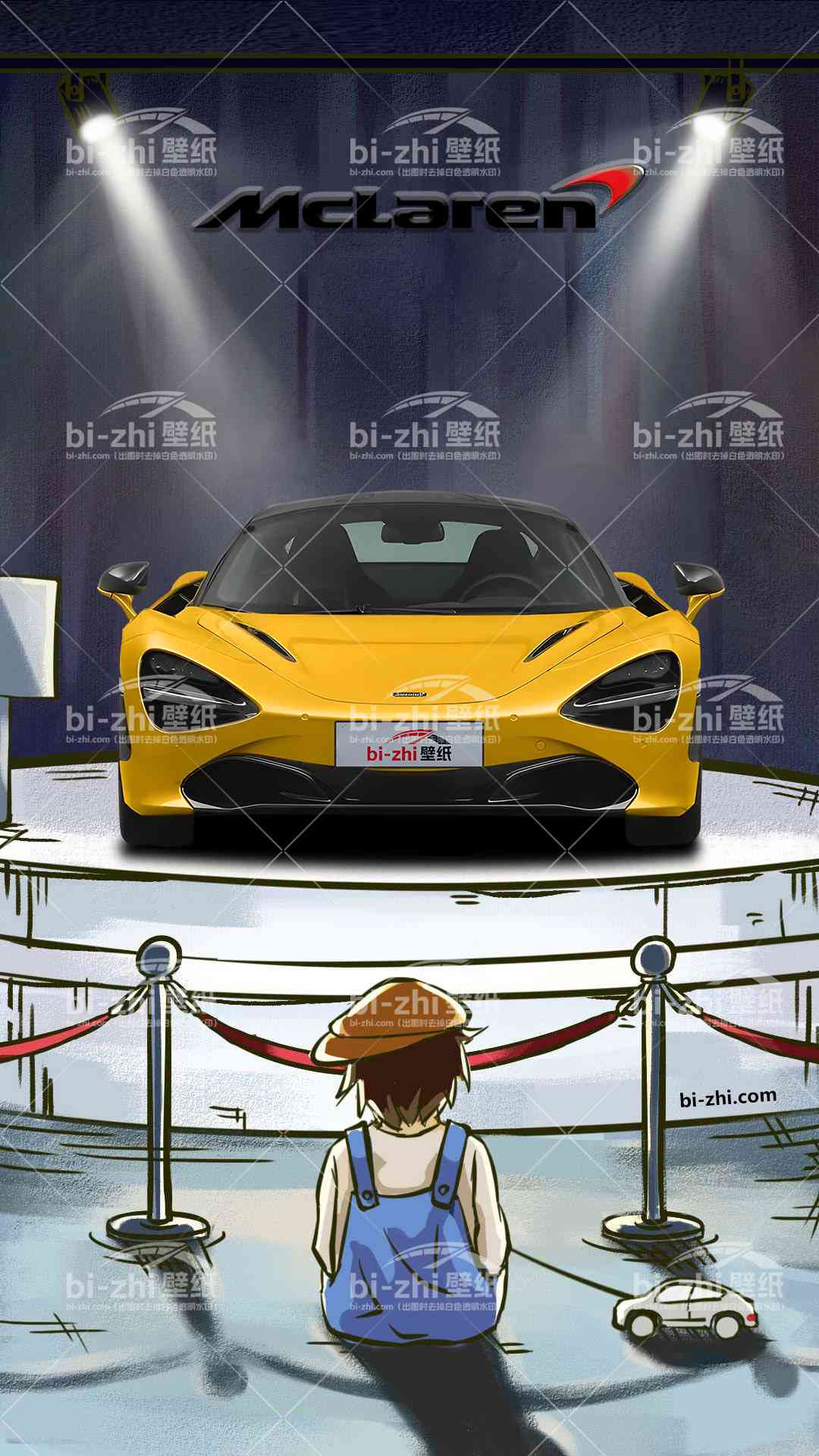 迈凯伦720s橱窗男孩看车男孩汽车壁纸