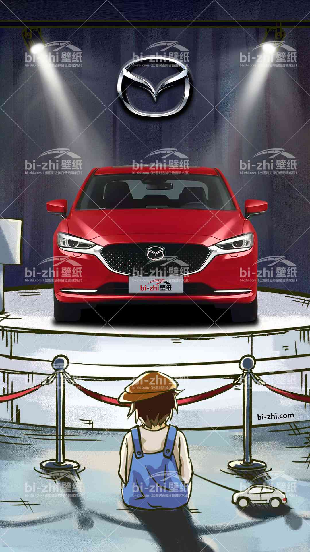 马自达阿特兹橱窗男孩看车男孩汽车壁纸