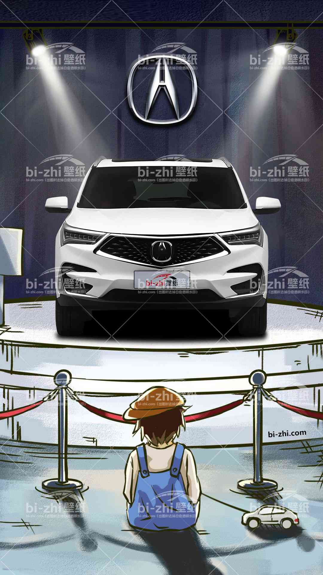 讴歌RDX橱窗男孩看车男孩汽车壁纸