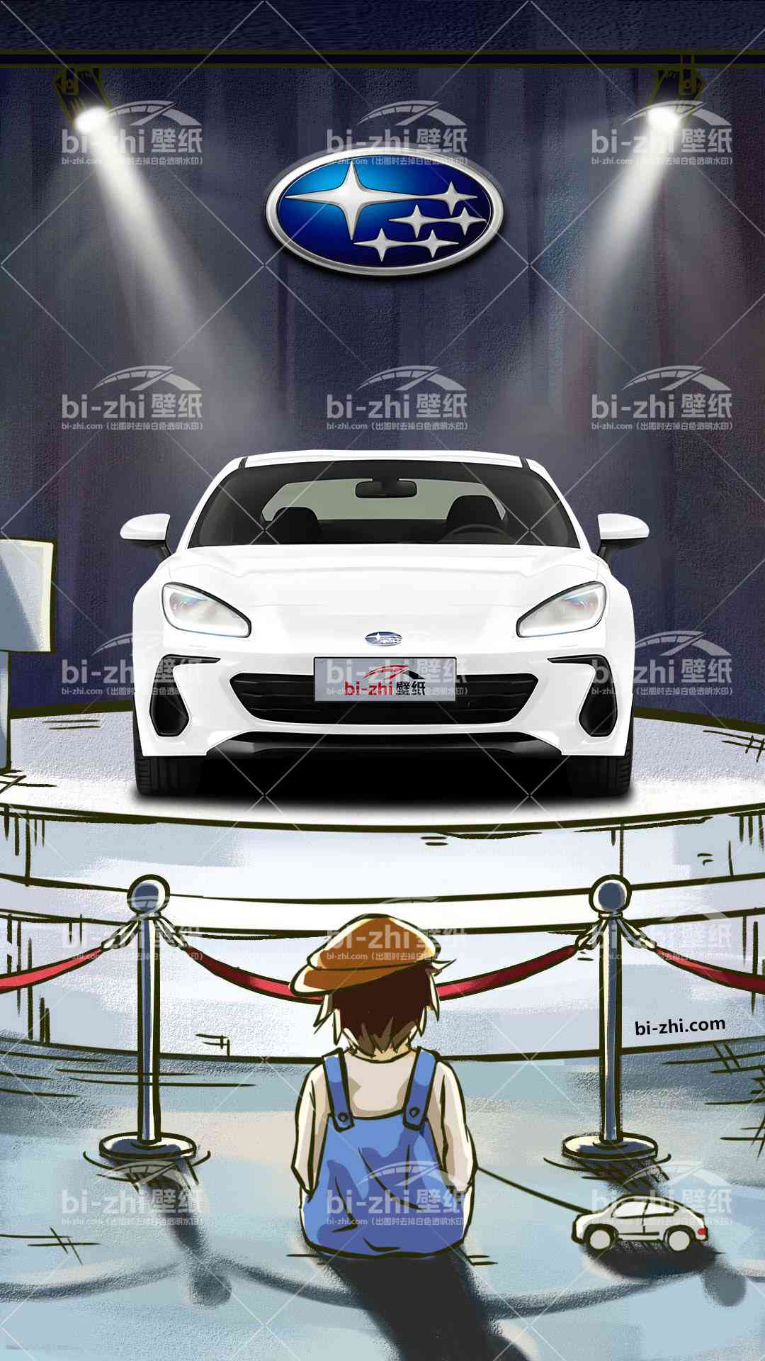 斯巴鲁BRZ橱窗男孩看车男孩汽车壁纸