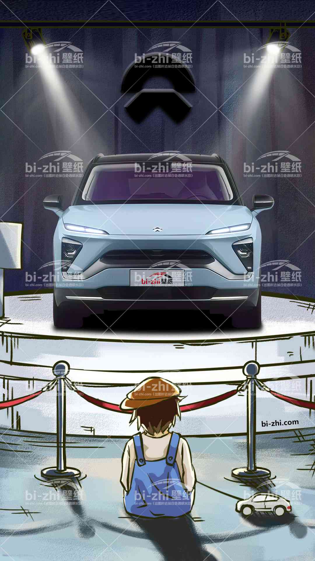 蔚来ES6橱窗男孩看车男孩汽车壁纸