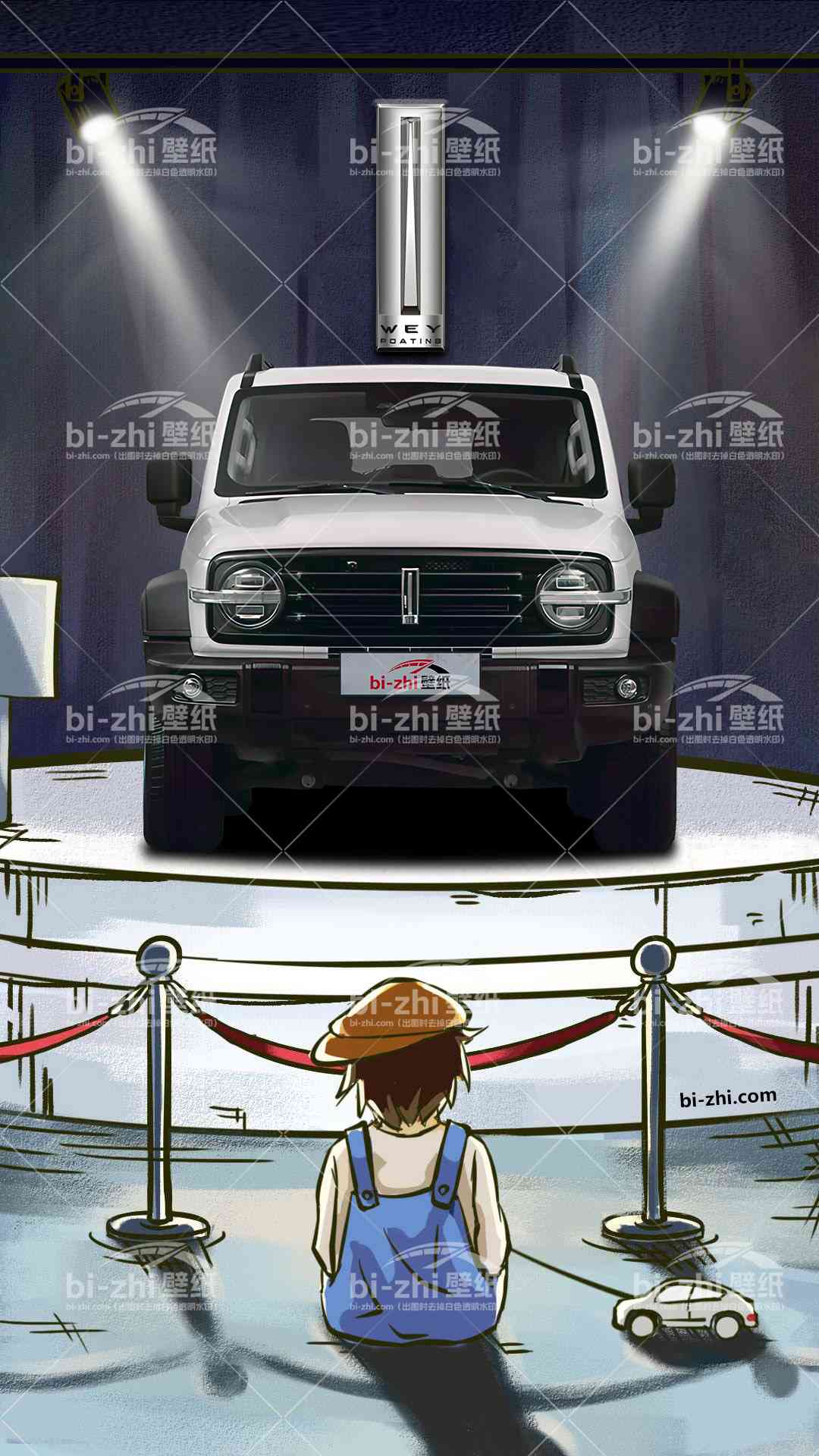 WEY坦克300橱窗男孩看车男孩汽车壁纸
