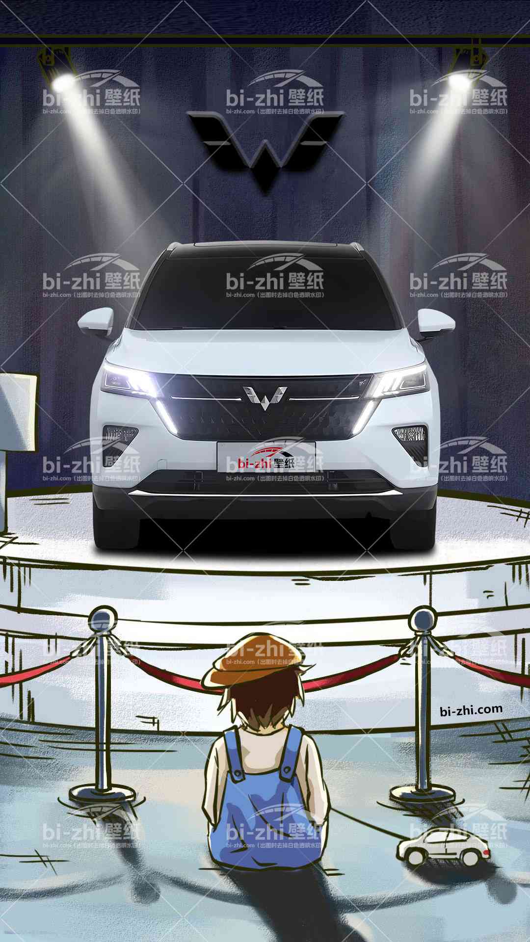五菱星辰橱窗男孩看车男孩汽车壁纸