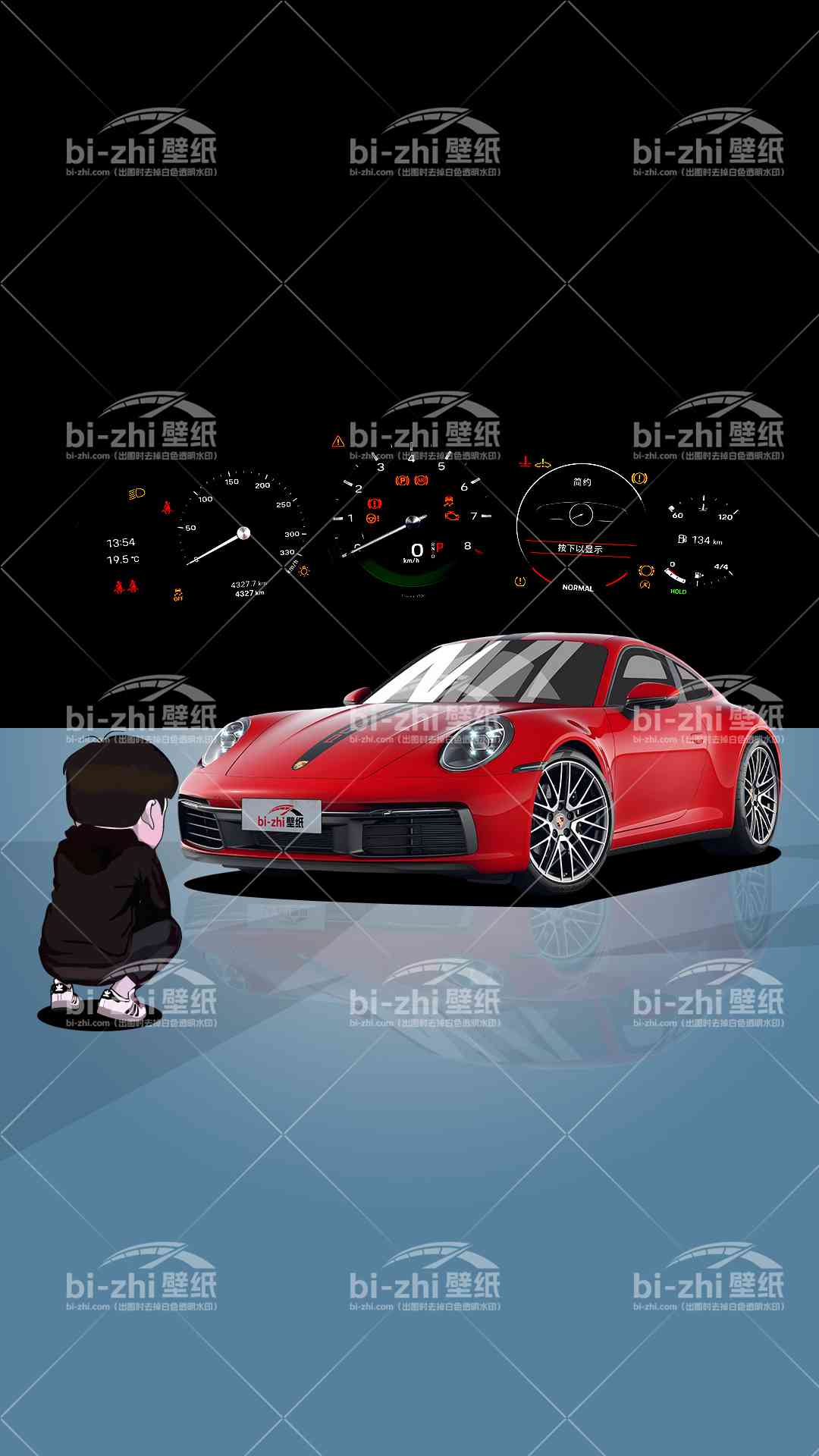 保时捷911橱窗男孩看车男孩汽车壁纸