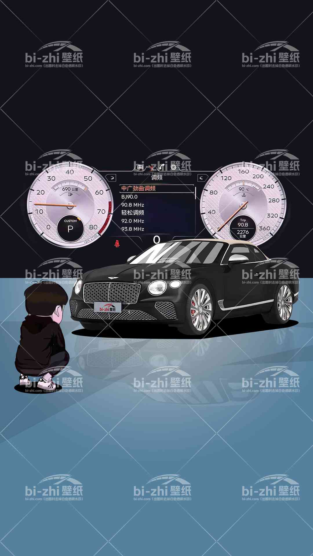 宾利欧陆橱窗男孩看车男孩汽车壁纸