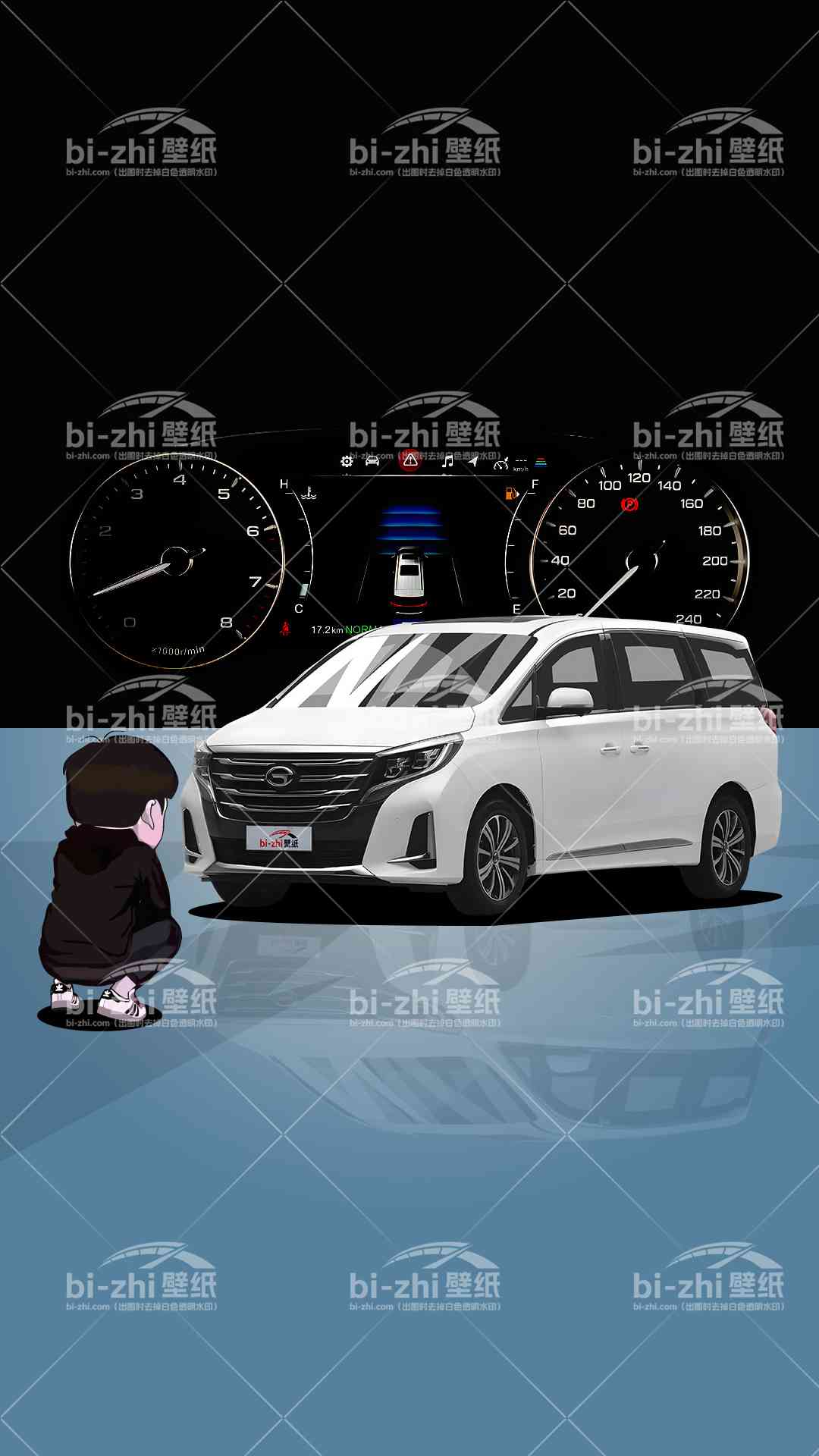 广汽传祺m8橱窗男孩看车男孩汽车壁纸